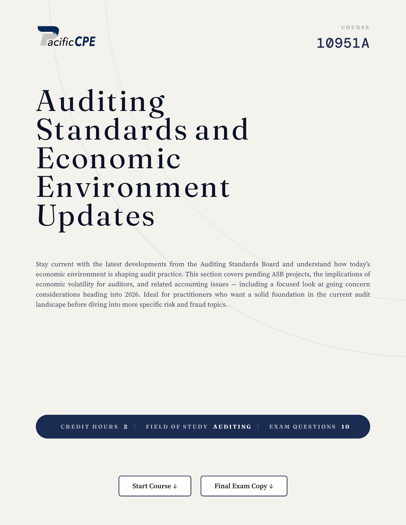 Auditing Standards and Economic Environment Updates