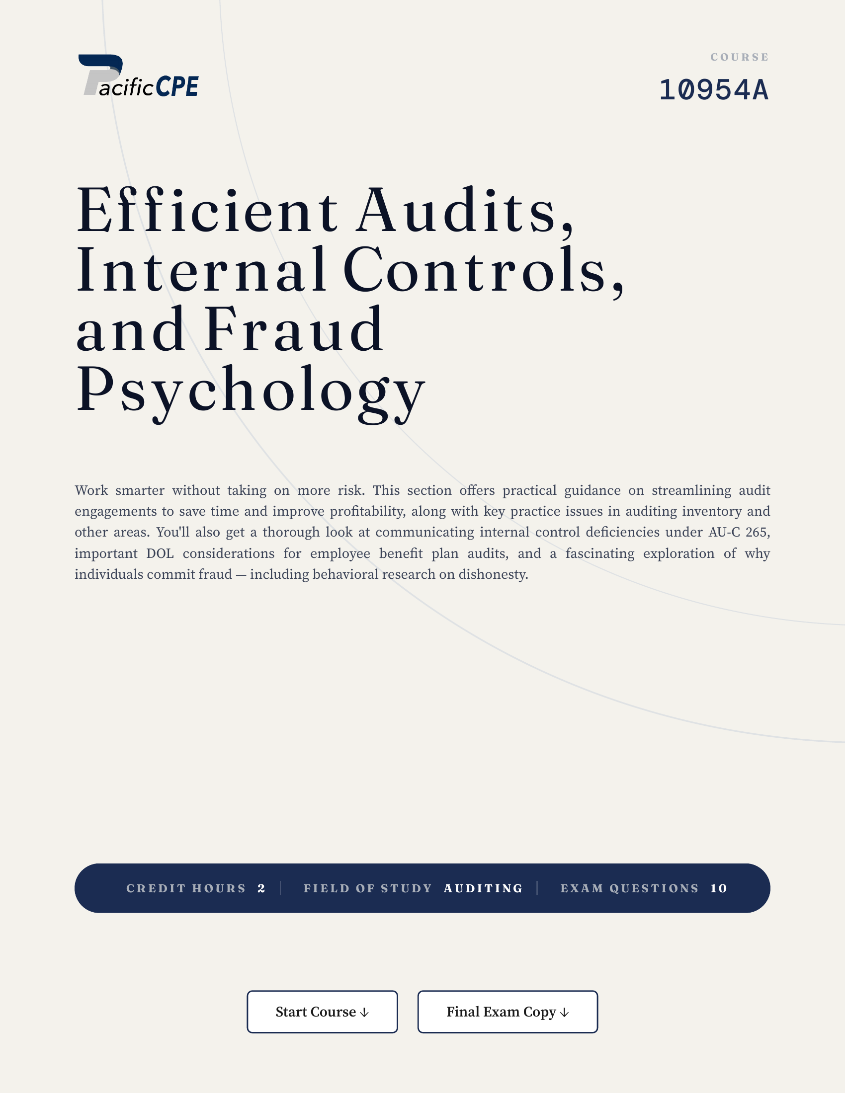 Efficient Audits, Internal Controls, and Fraud Psychology