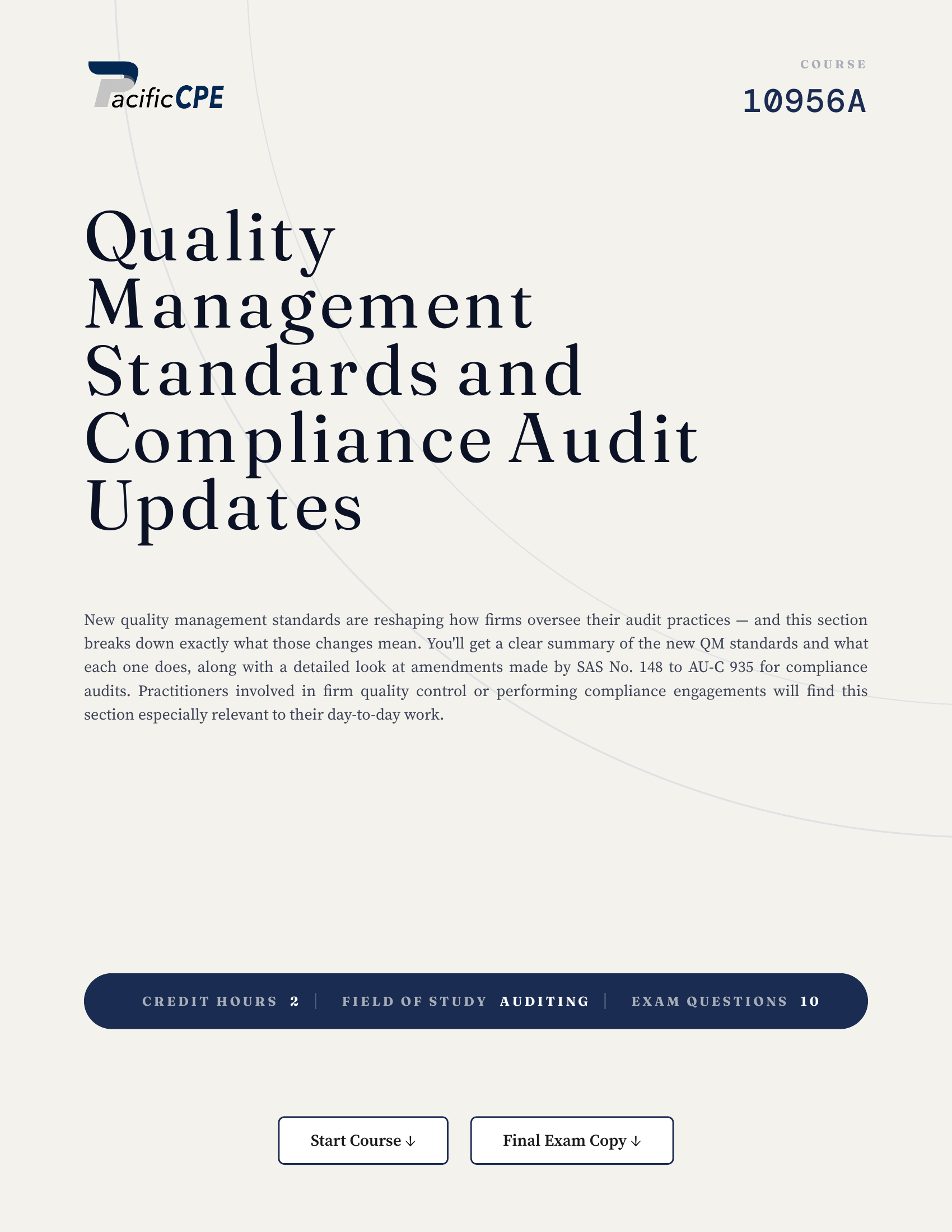 Quality Management Standards and Compliance Audit Updates