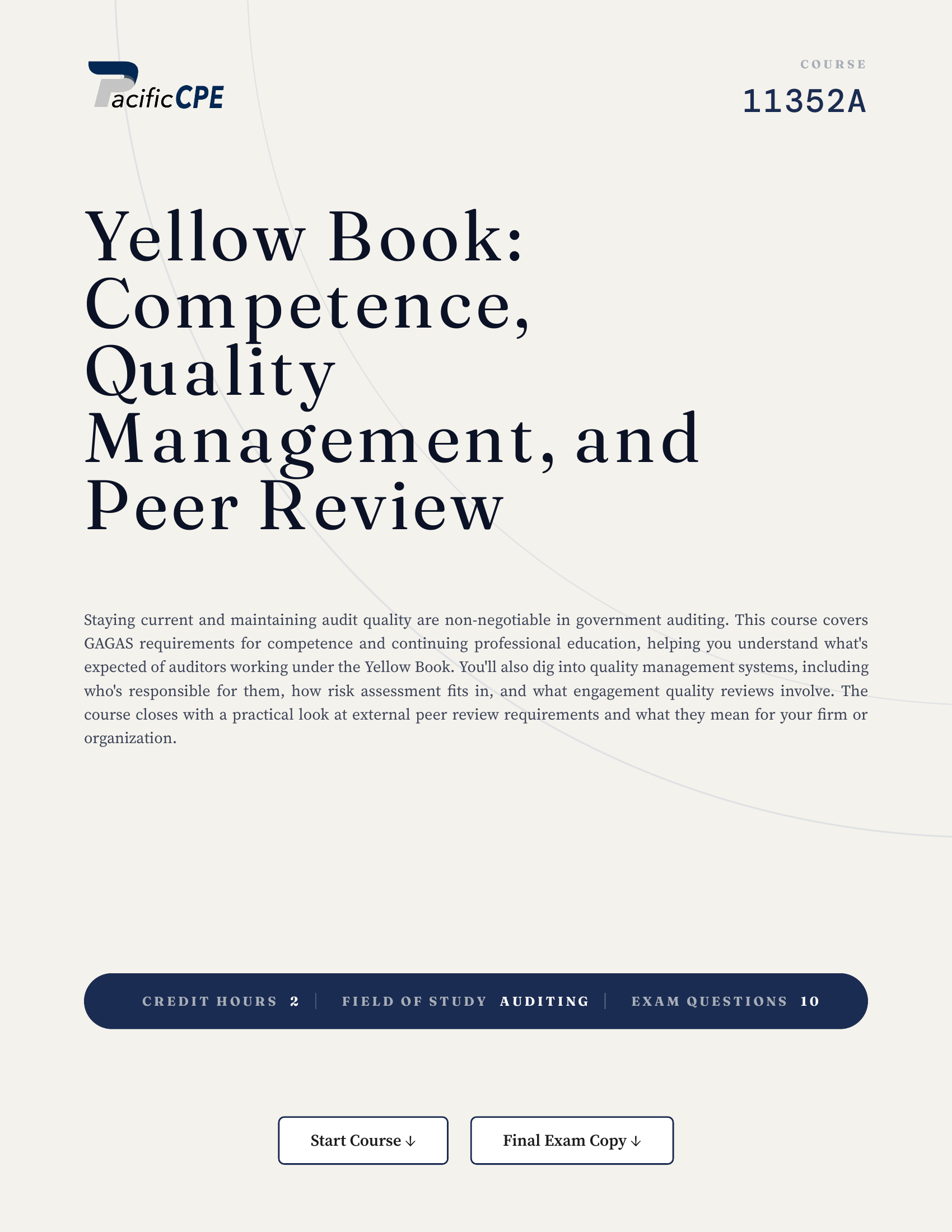 Yellow Book: Competence, Quality Management, and Peer Review