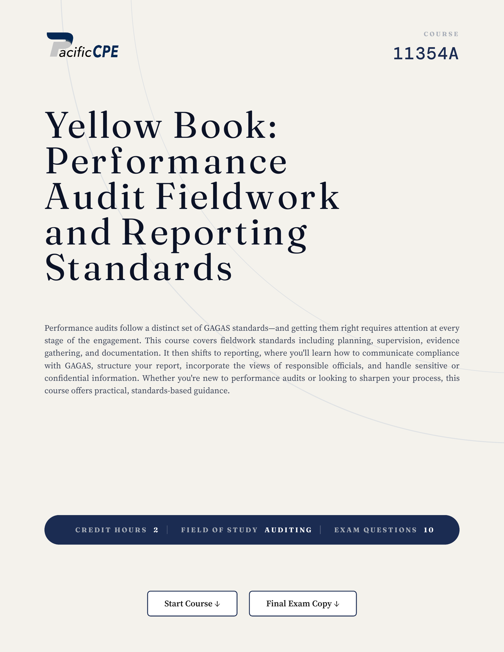Yellow Book: Performance Audit Fieldwork and Reporting Standards