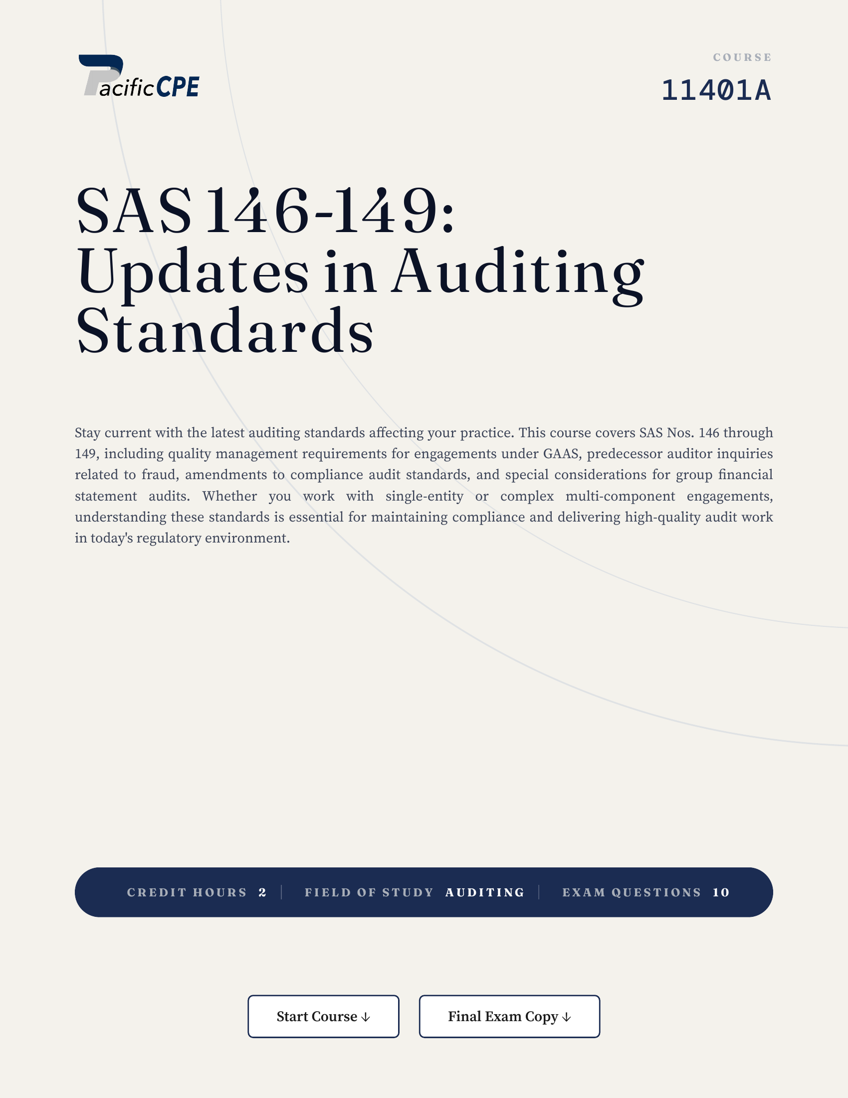 SAS 146-149: Updates in Auditing Standards
