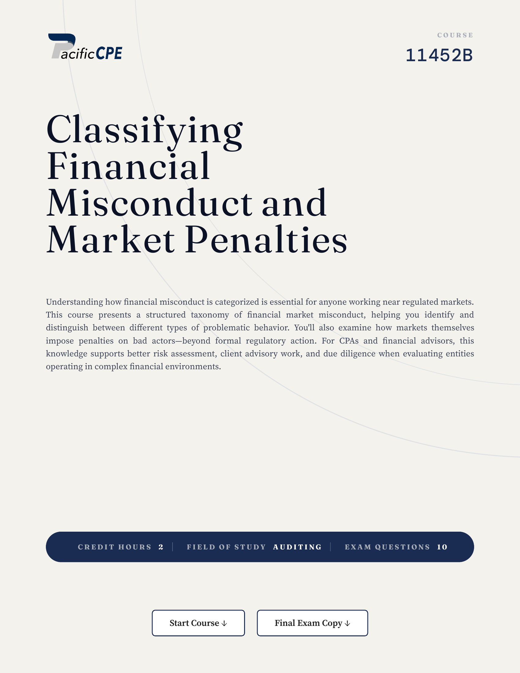 Classifying Financial Misconduct and Market Penalties
