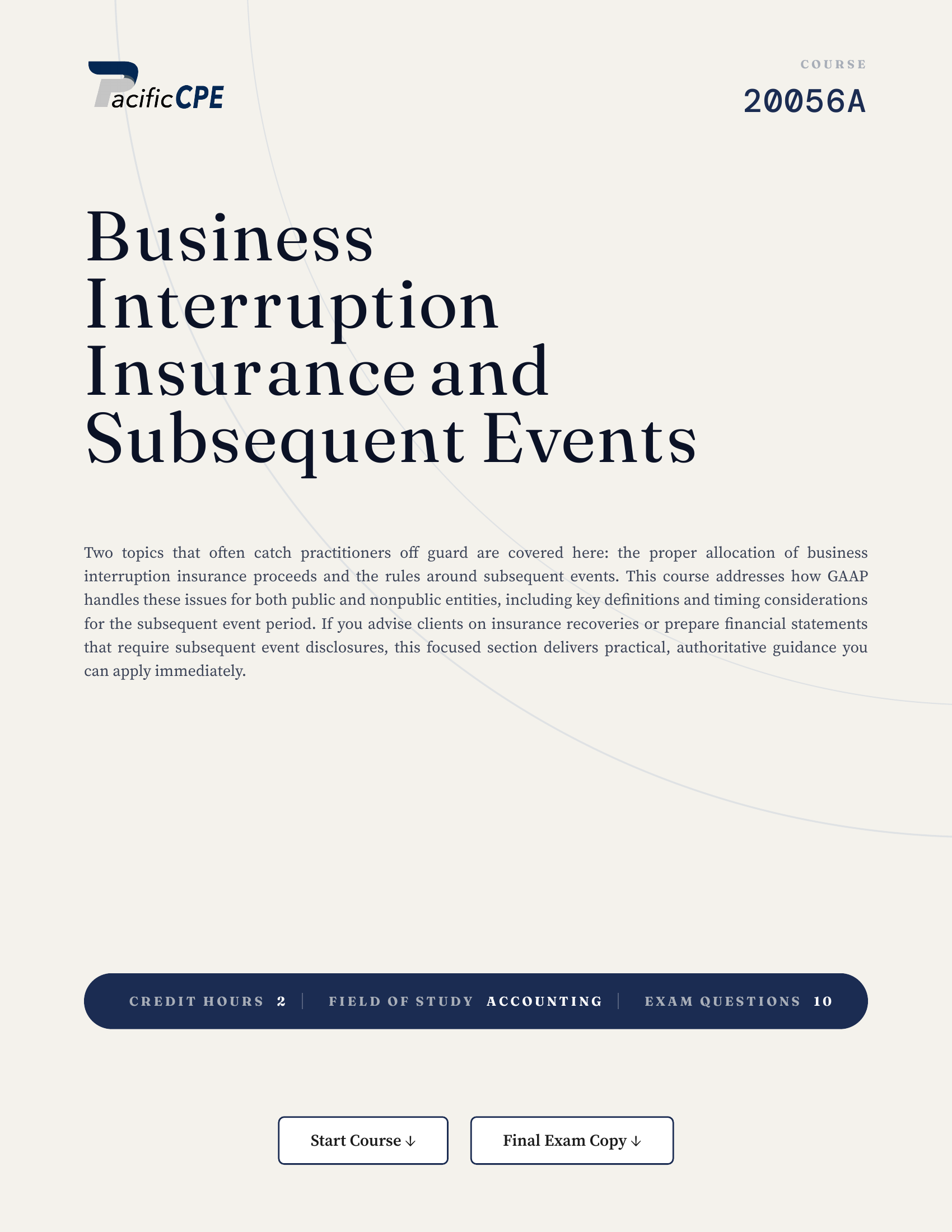 Business Interruption Insurance and Subsequent Events