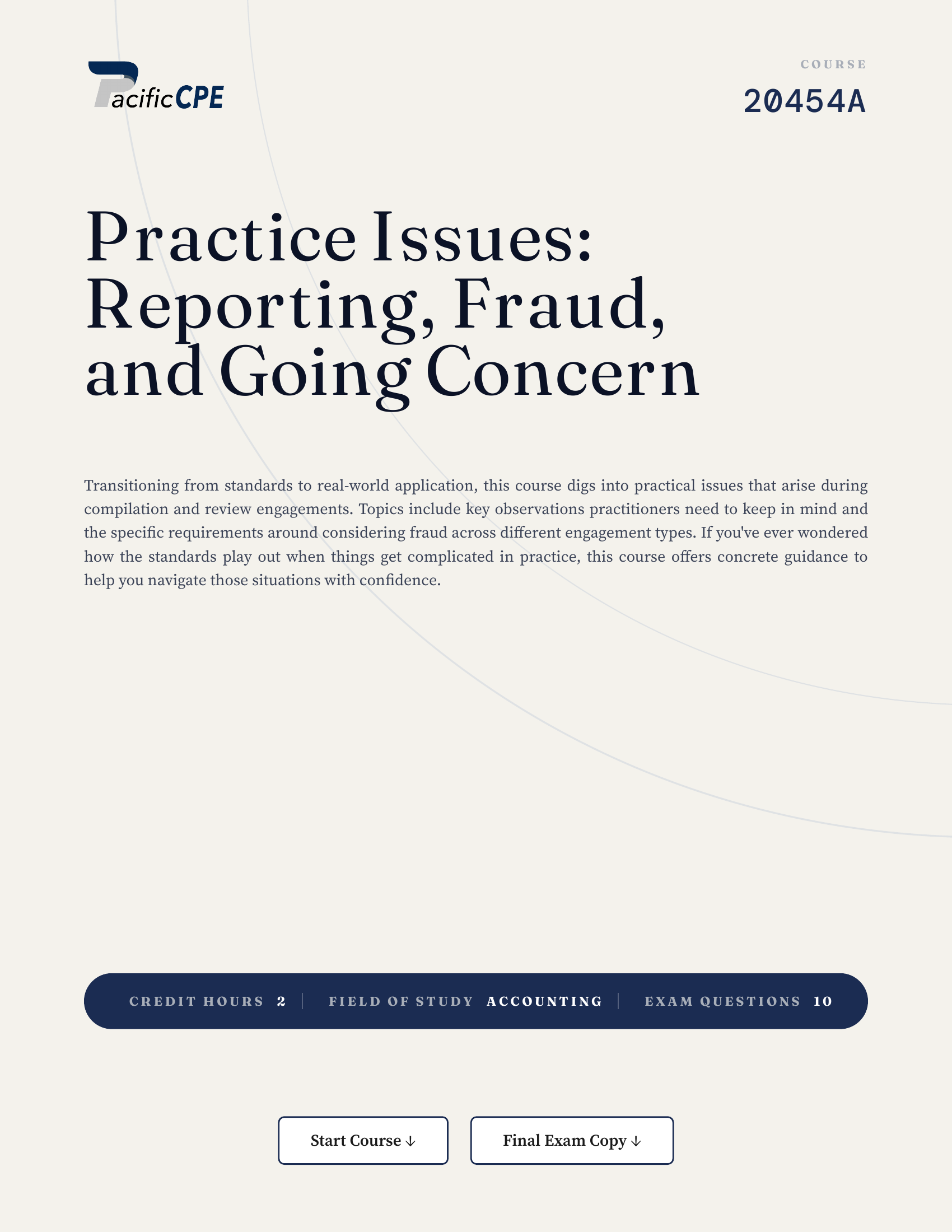 Practice Issues: Reporting, Fraud, and Going Concern