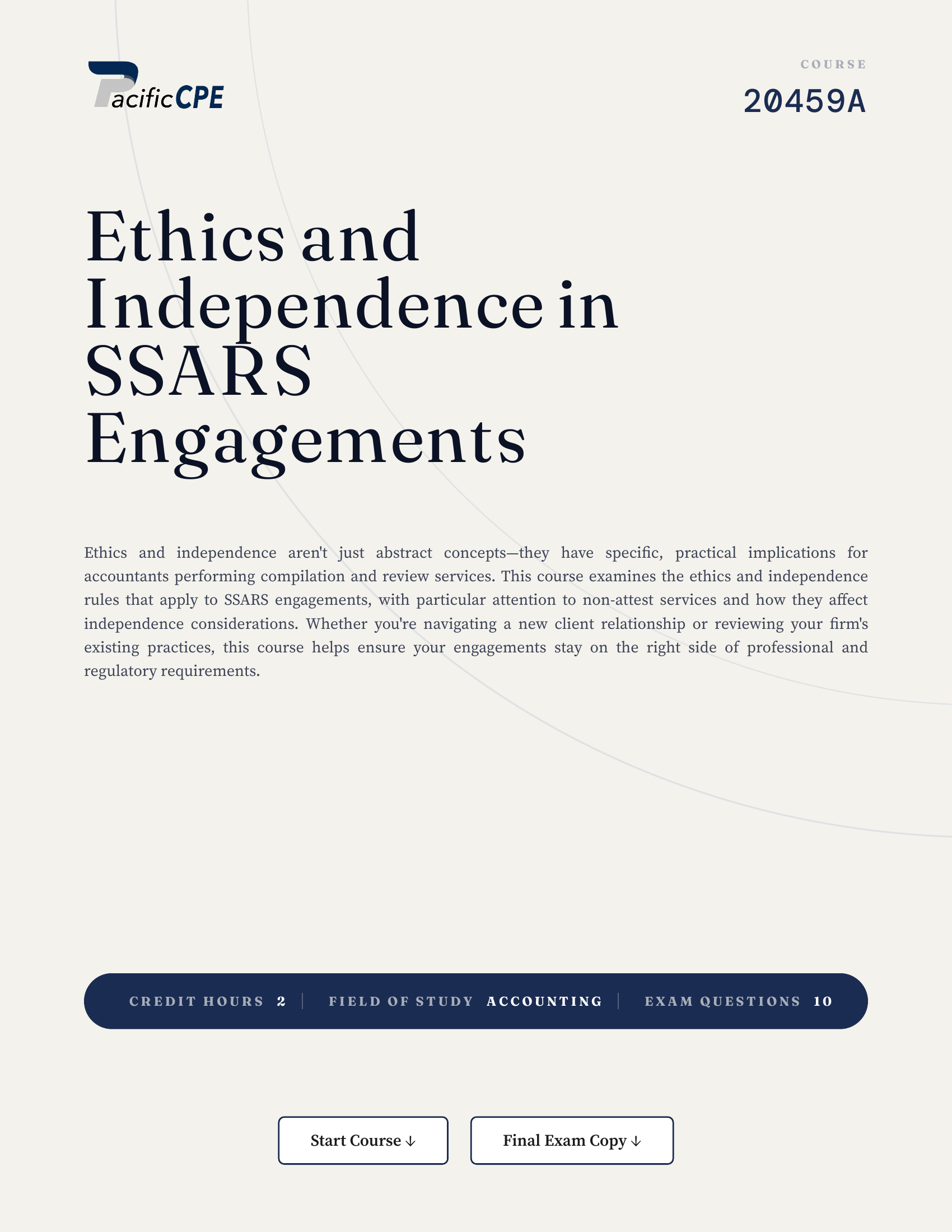 Ethics and Independence in SSARS Engagements