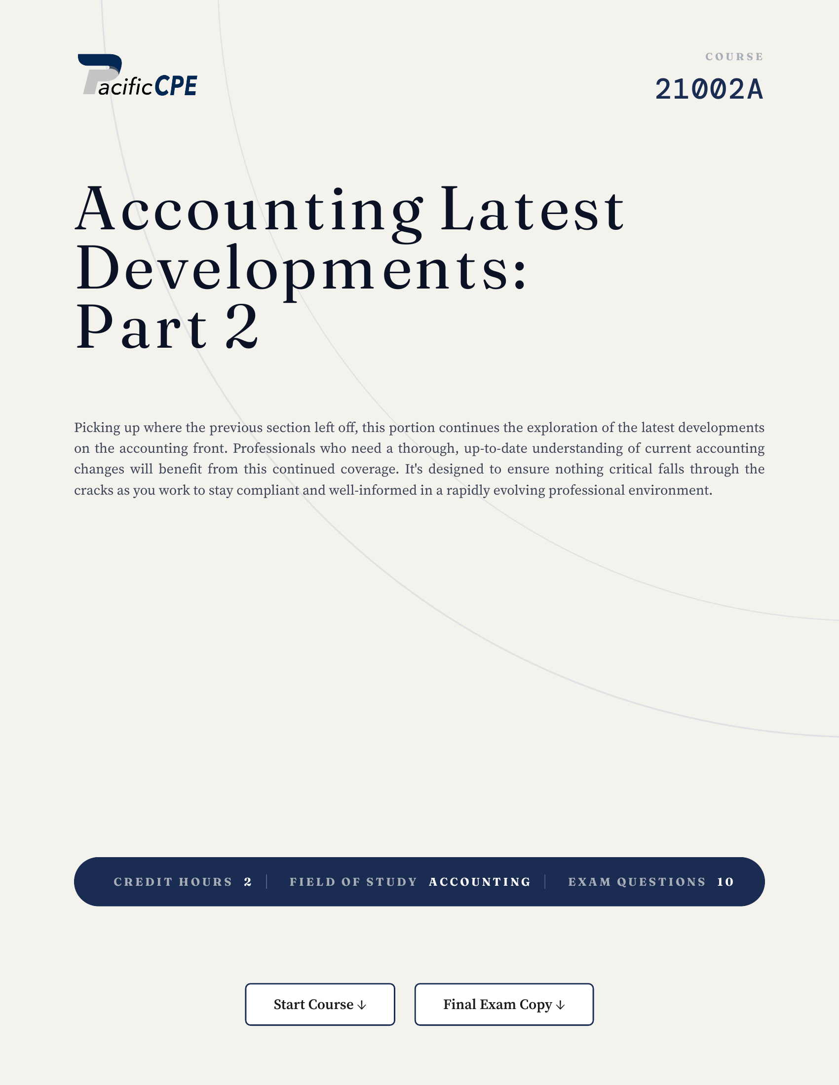 Accounting Latest Developments: Part 2