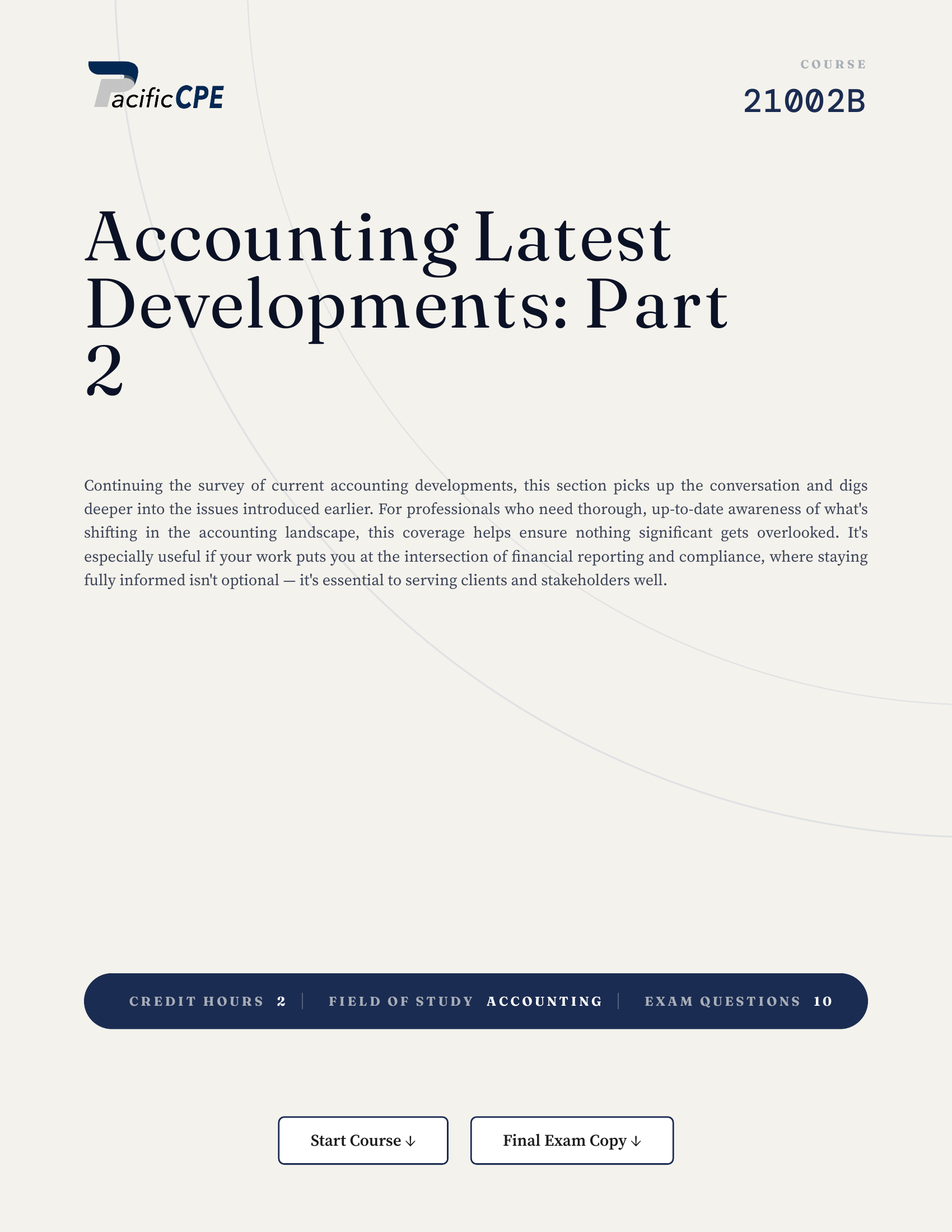 Accounting Latest Developments: Part 2