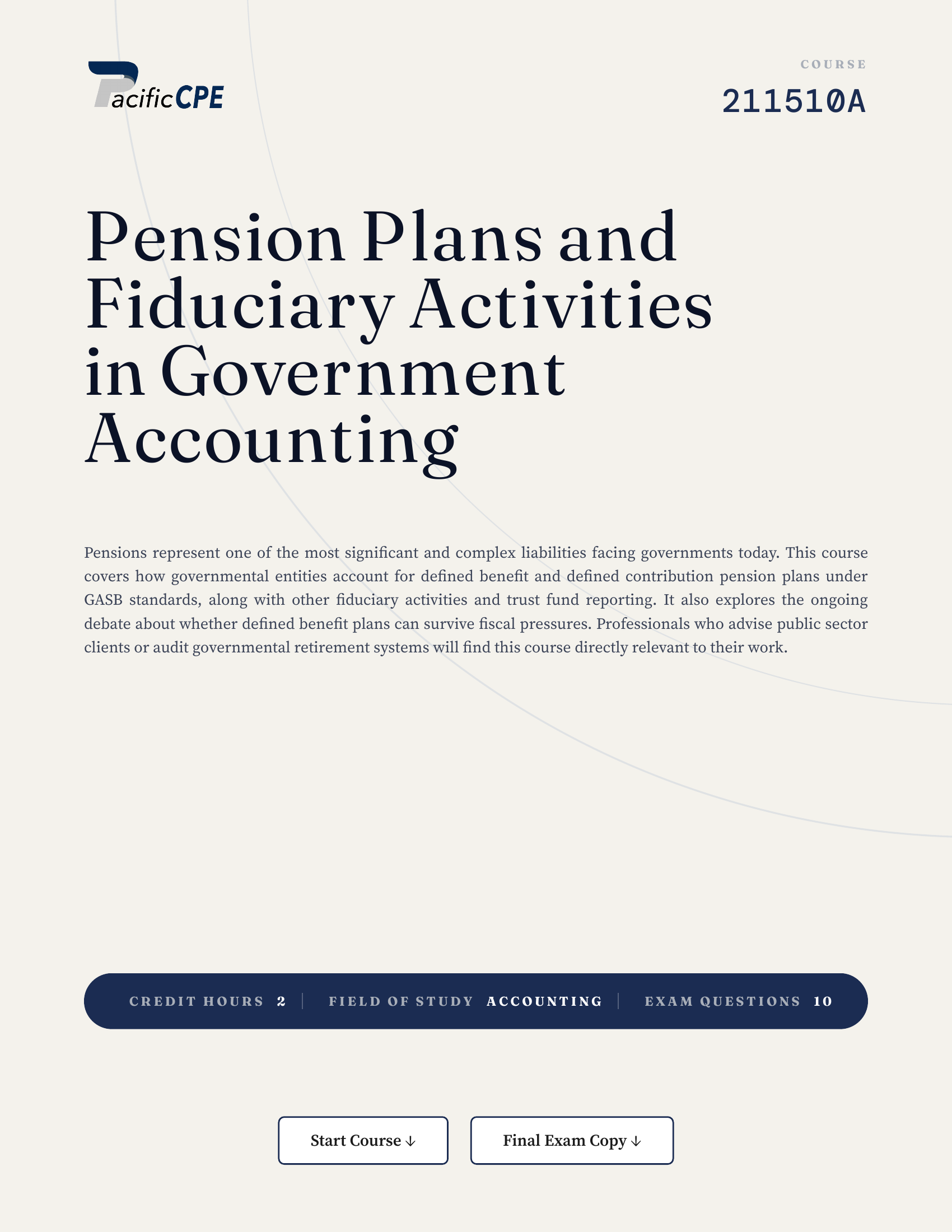 Pension Plans and Fiduciary Activities in Government Accounting