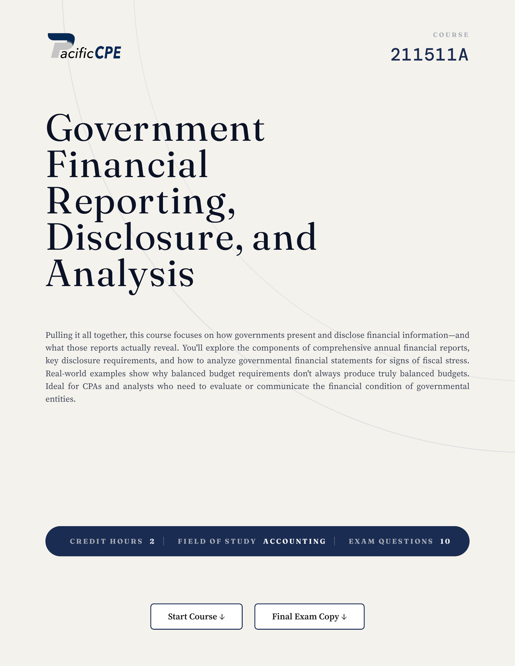 Government Financial Reporting, Disclosure, and Analysis