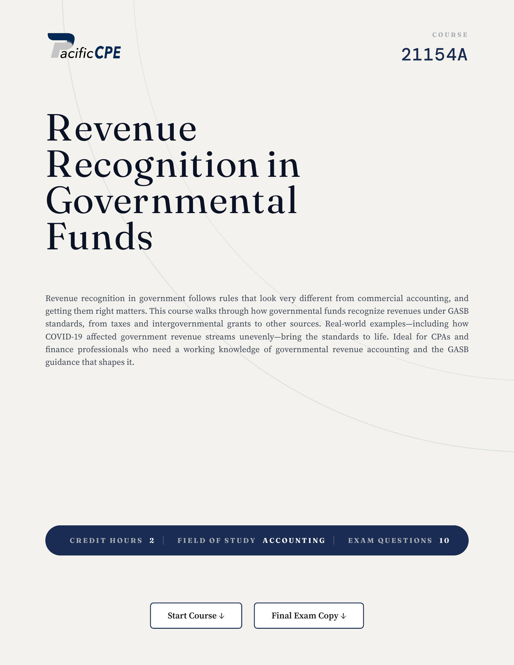 Revenue Recognition in Governmental Funds