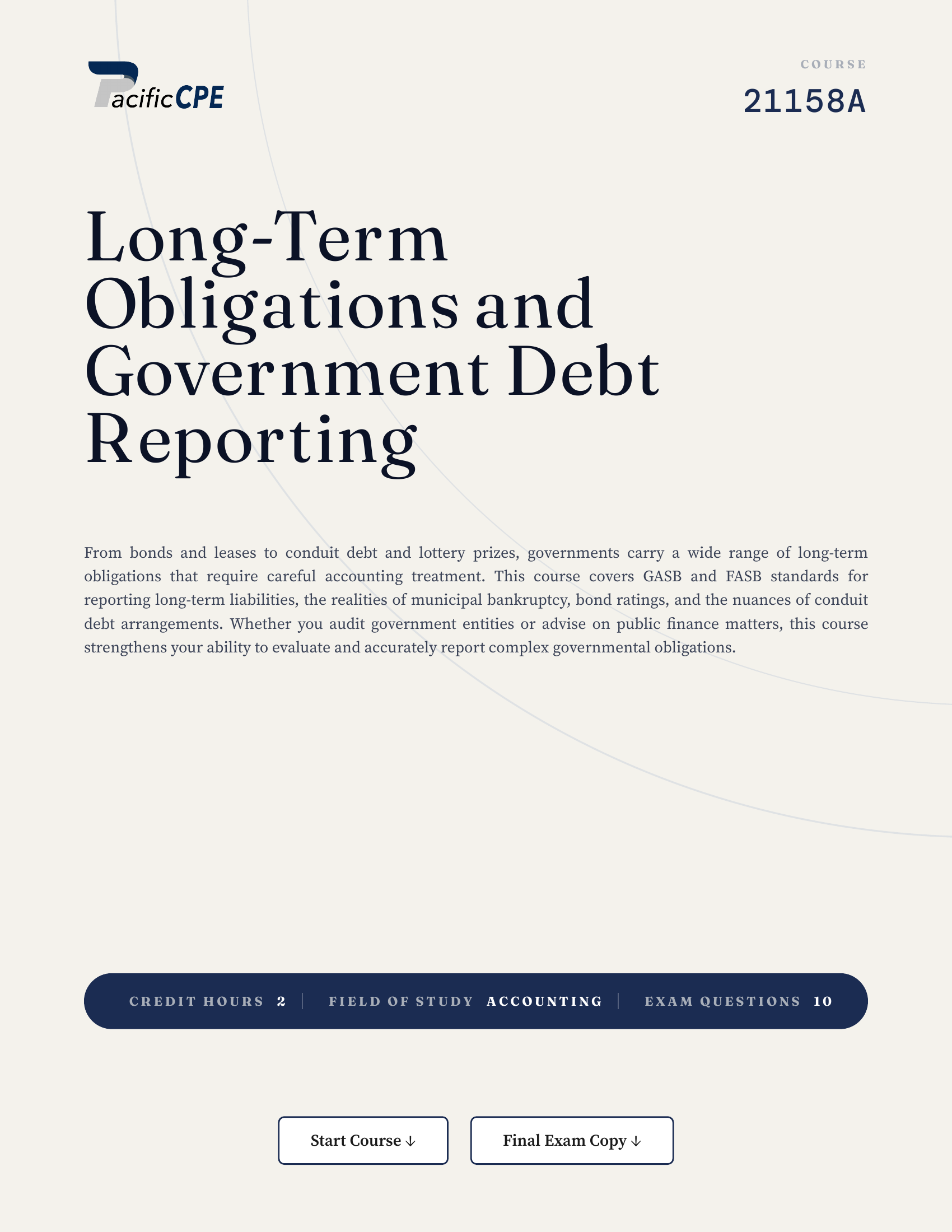 Long-Term Obligations and Government Debt Reporting