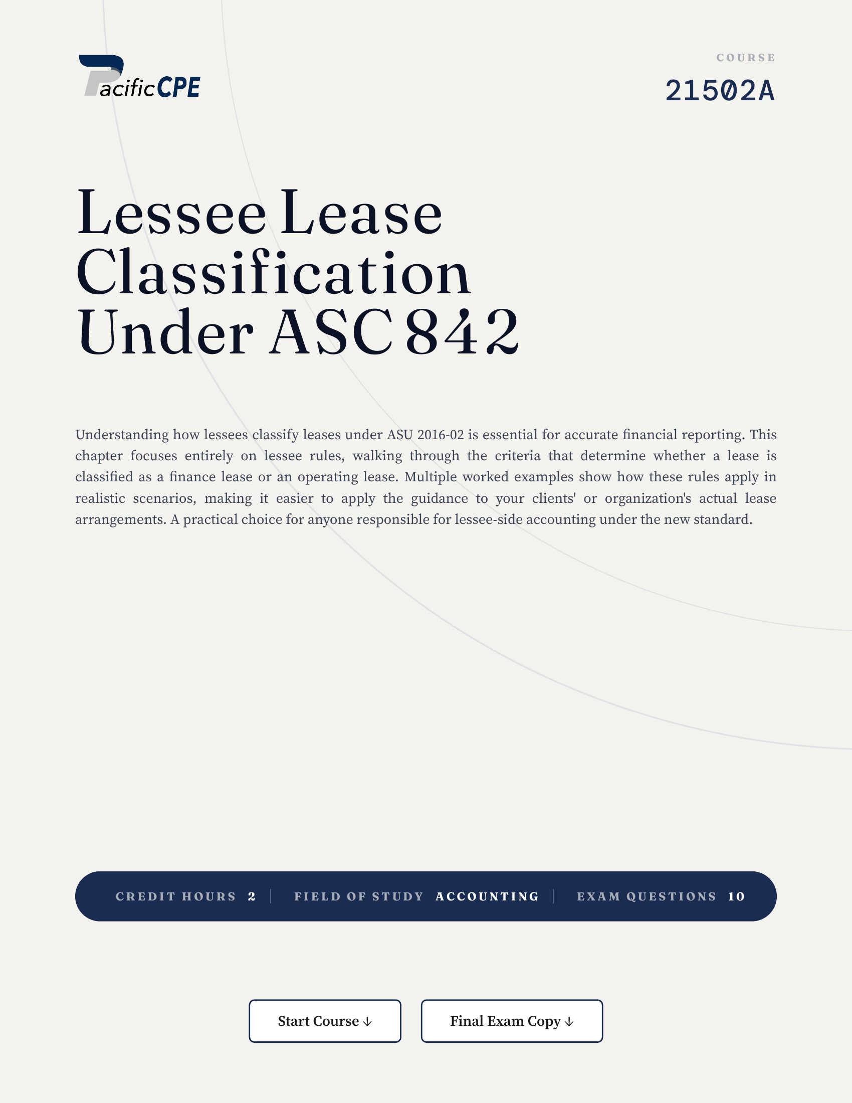 Lessee Lease Classification Under ASC 842