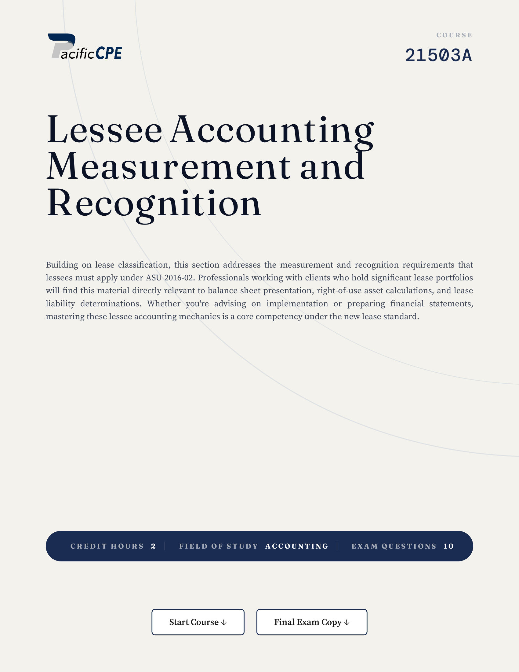 Lessee Accounting Measurement and Recognition