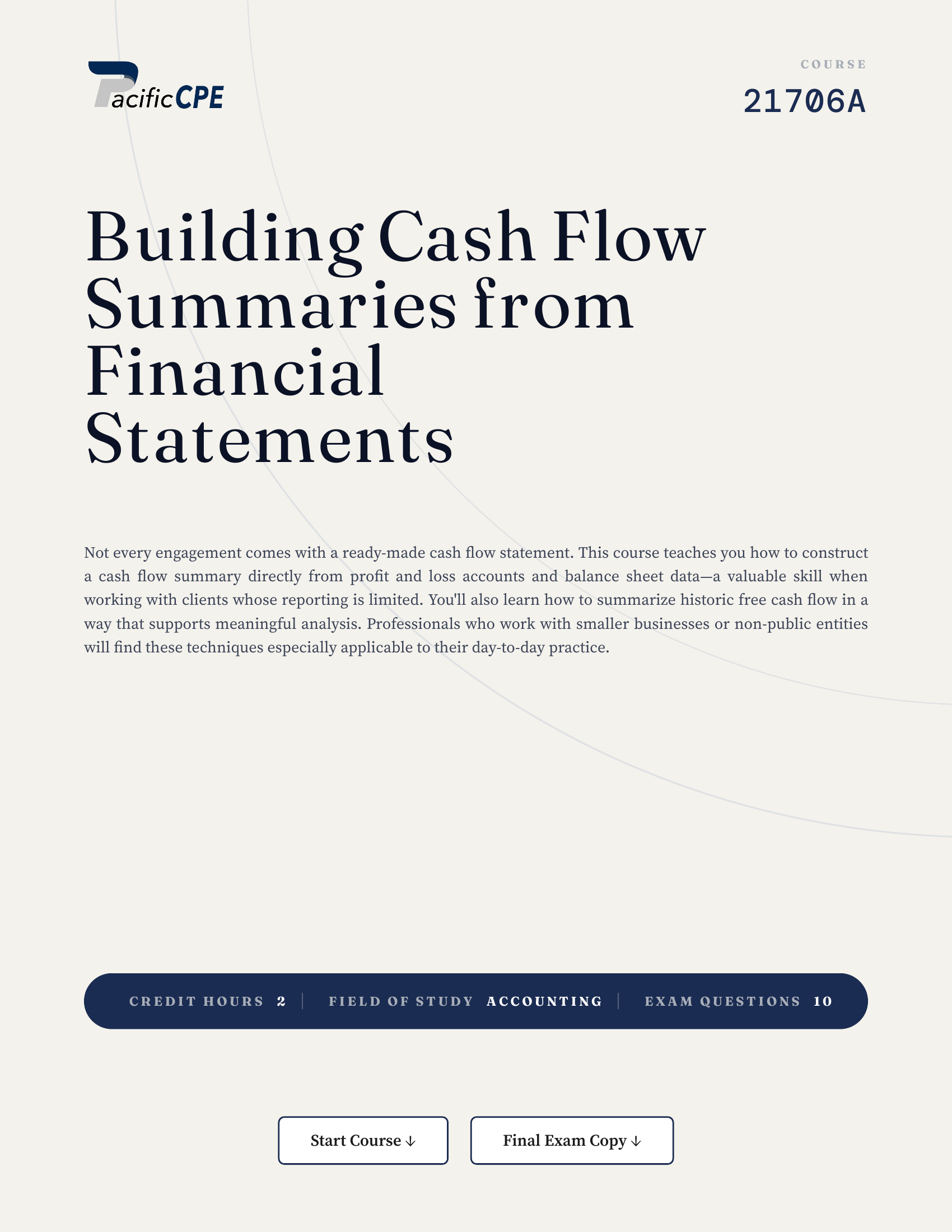 Building Cash Flow Summaries from Financial Statements