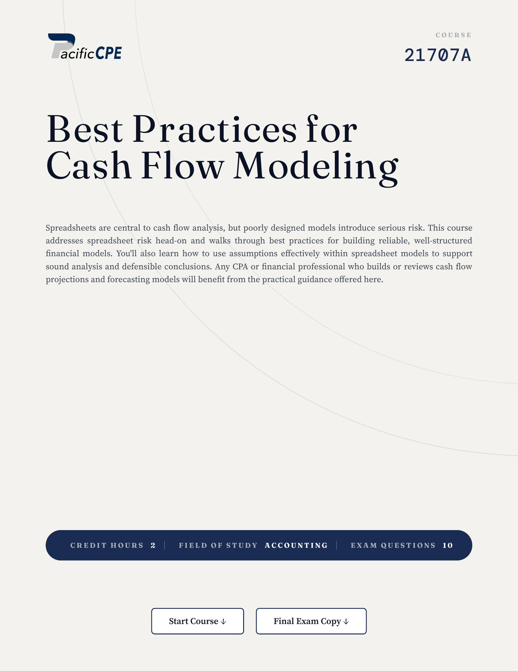Best Practices for Cash Flow Modeling