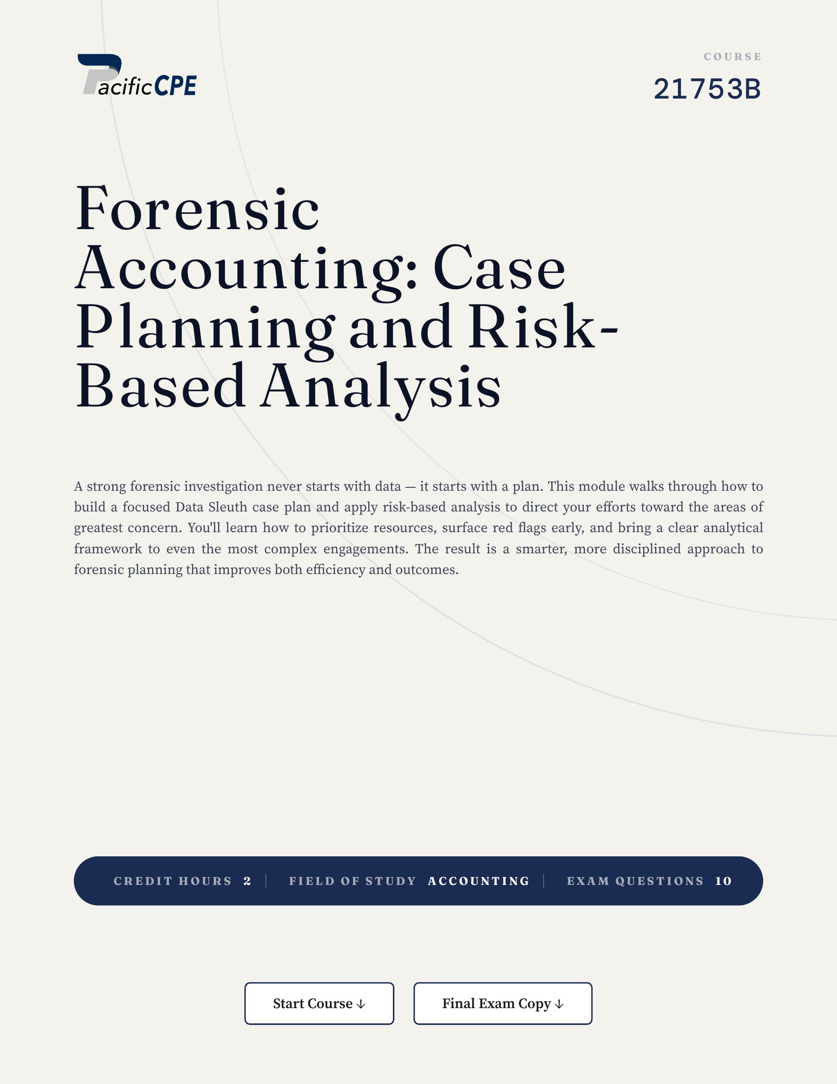 Forensic Accounting: Case Planning and Risk-Based Analysis