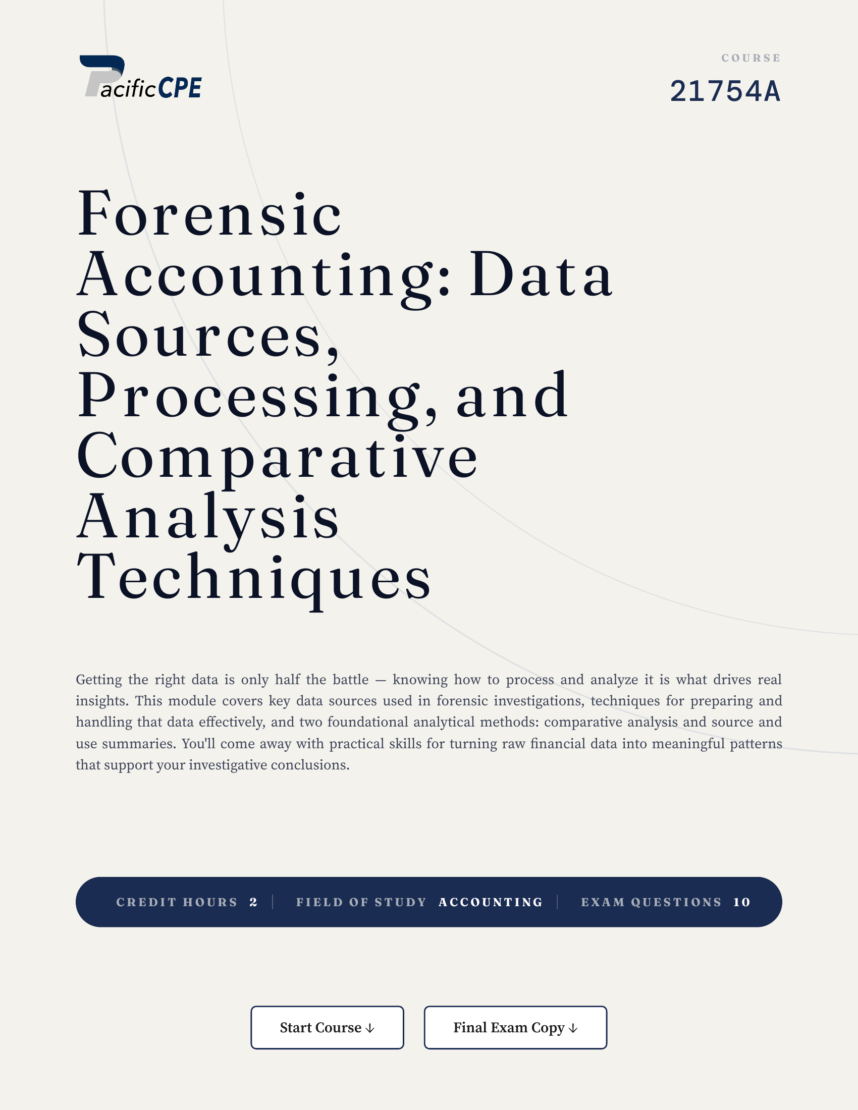 Forensic Accounting: Data Sources, Processing, and Comparative Analysis Techniques