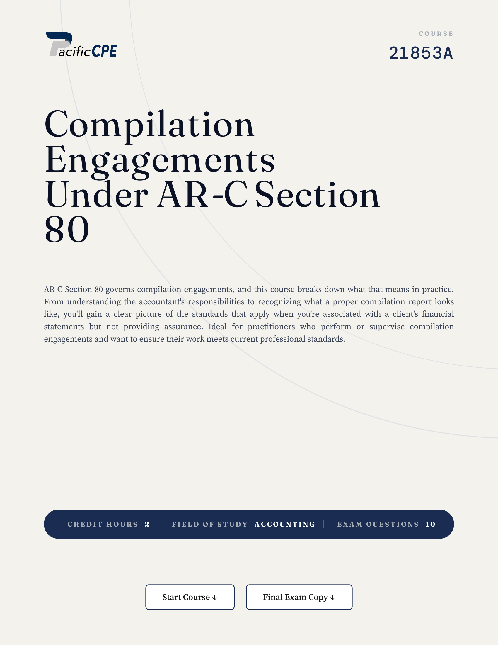 Compilation Engagements Under AR-C Section 80