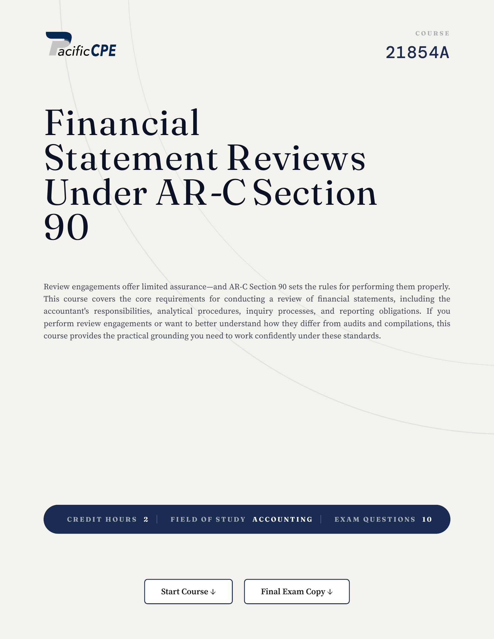 Financial Statement Reviews Under AR-C Section 90