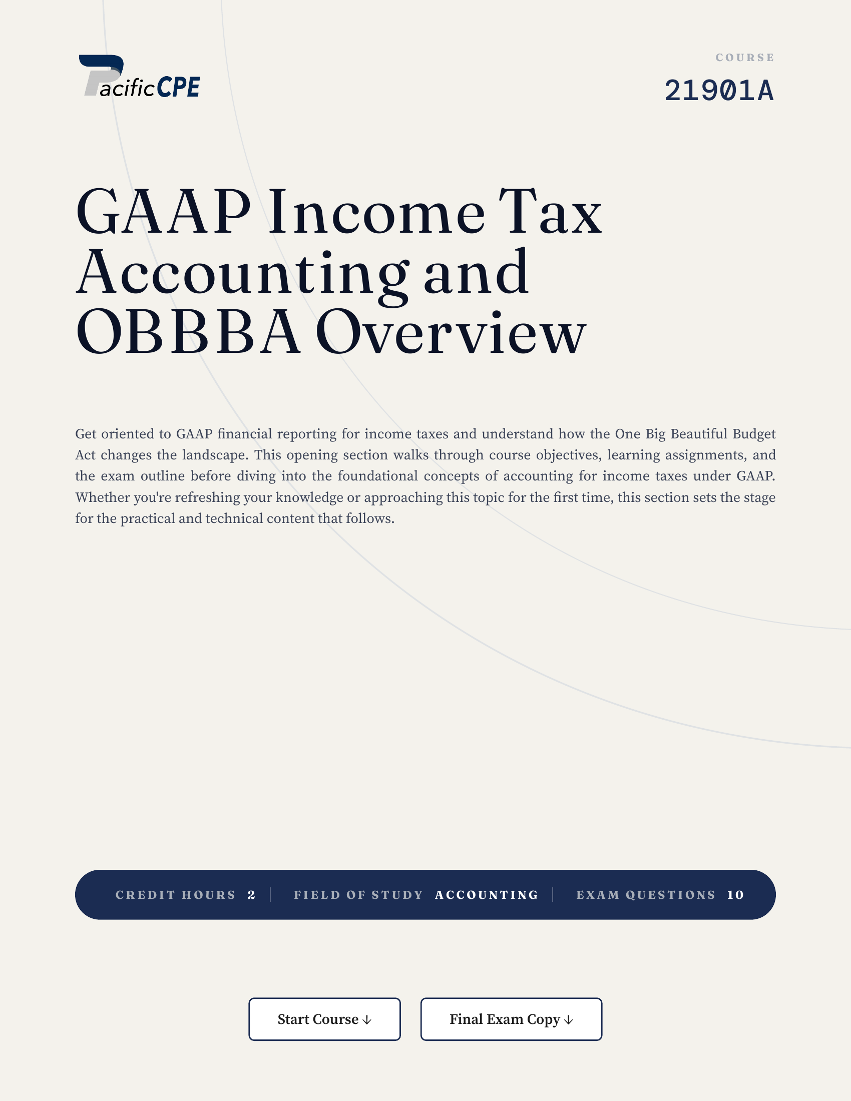 GAAP Income Tax Accounting and OBBBA Overview