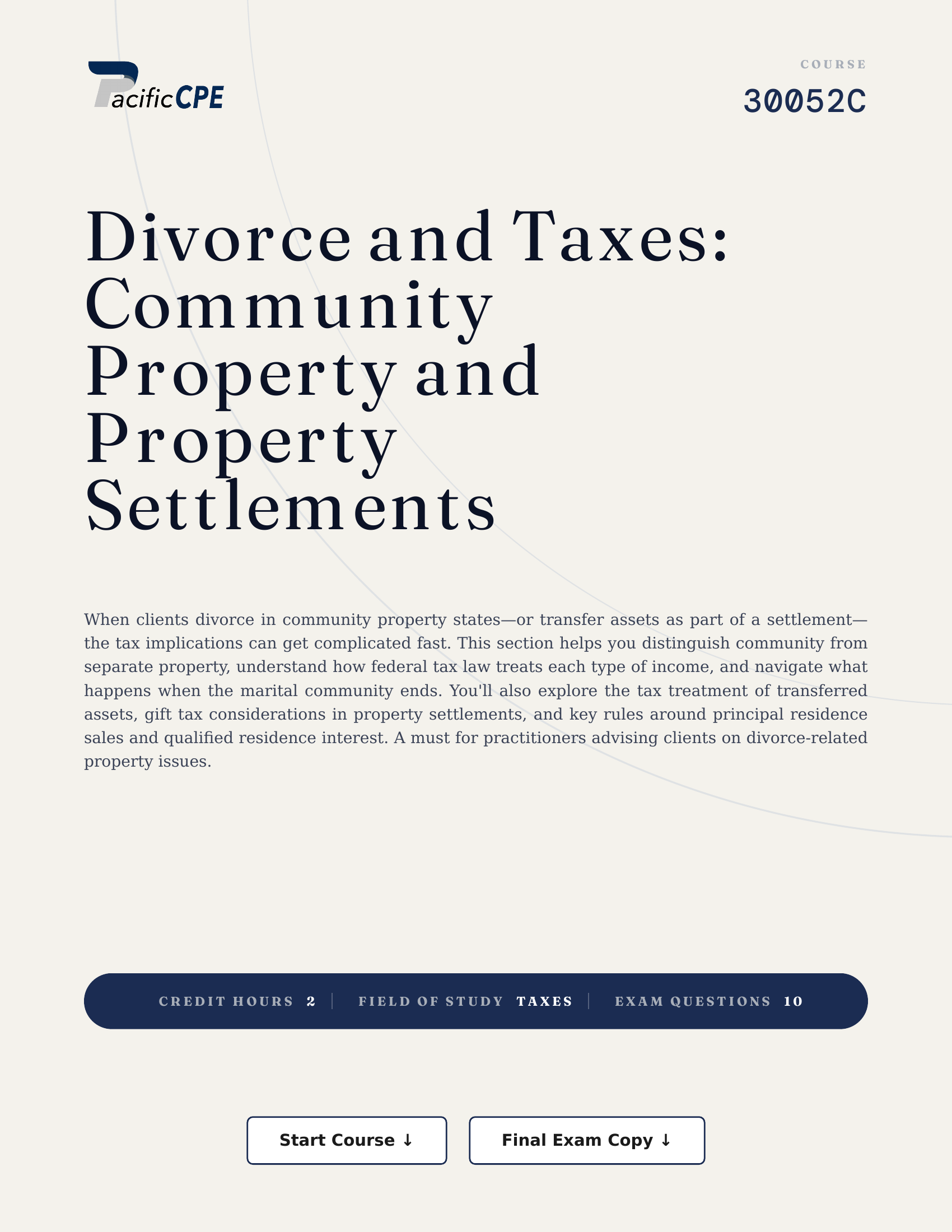 Divorce and Taxes: Community Property and Property Settlements