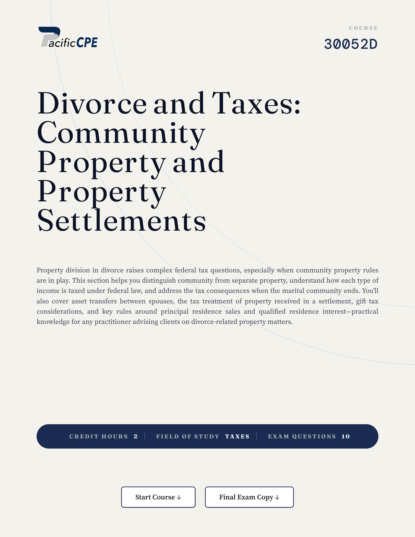 Divorce and Taxes: Community Property and Property Settlements