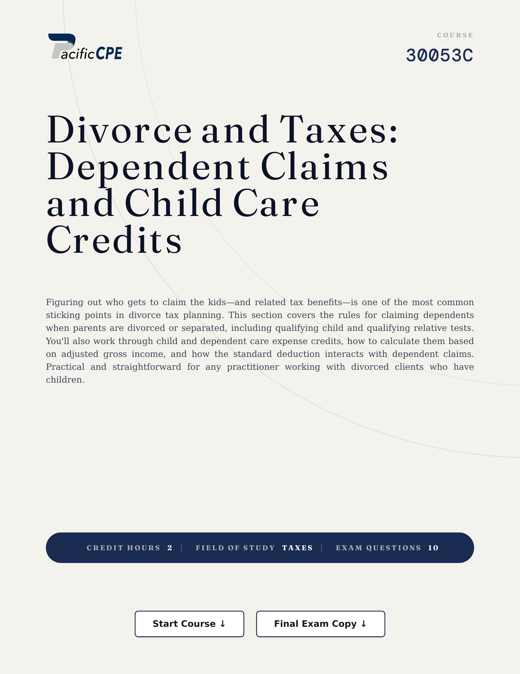 Divorce and Taxes: Dependent Claims and Child Care Credits