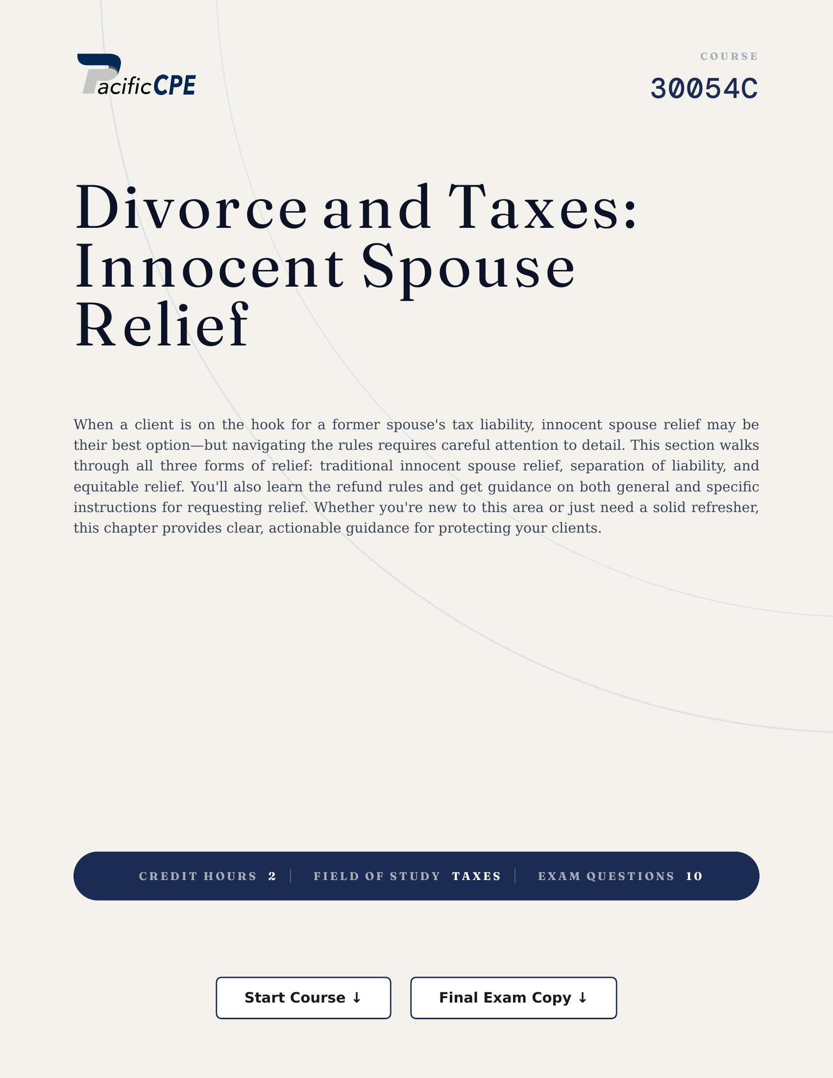 Divorce and Taxes: Innocent Spouse Relief