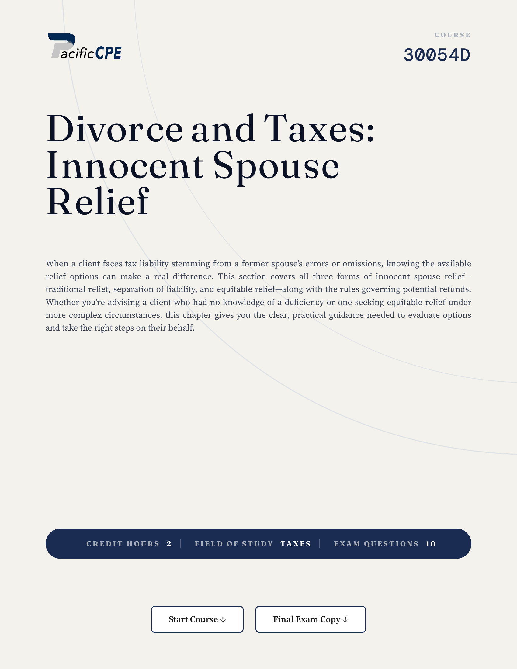 Divorce and Taxes: Innocent Spouse Relief