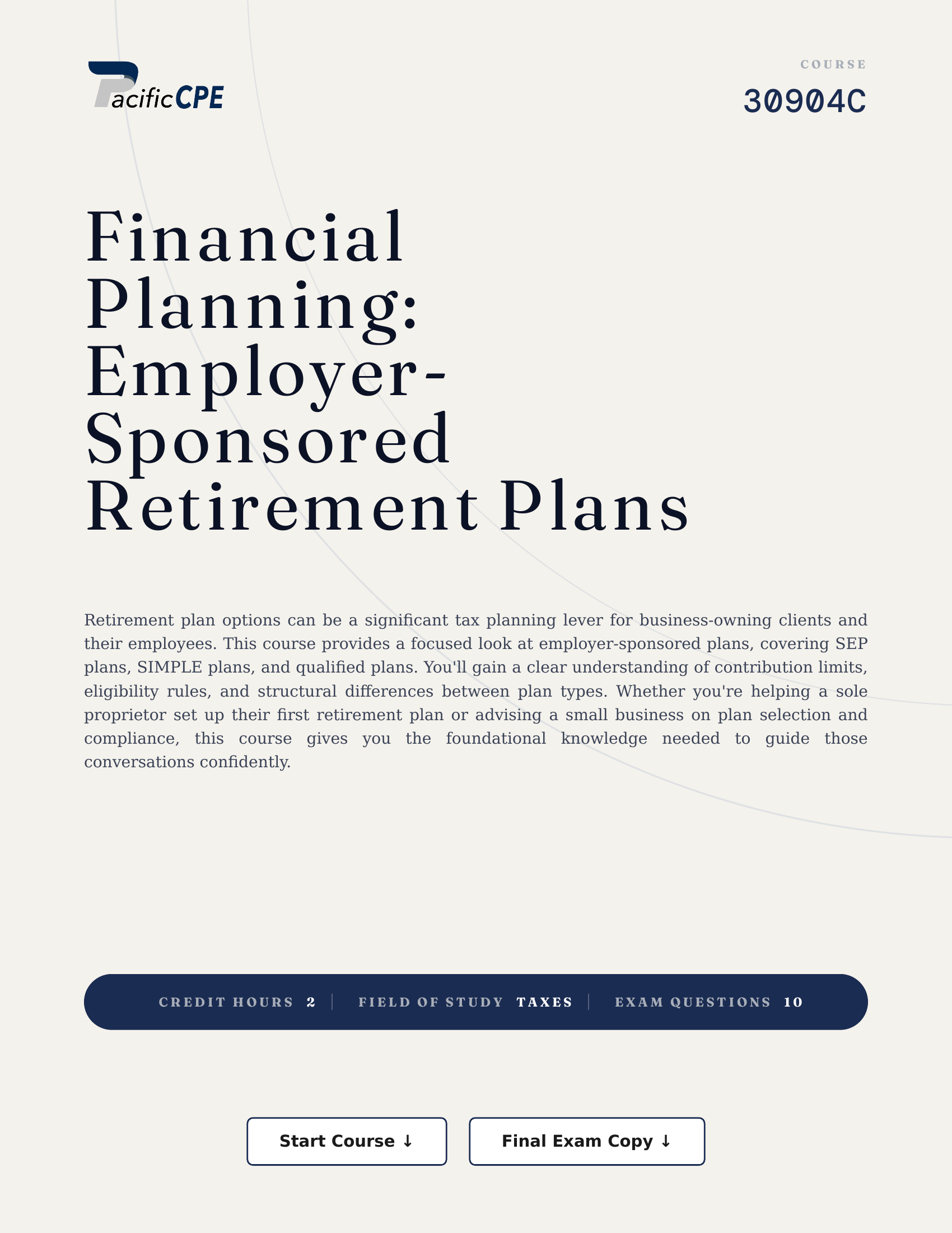 Financial Planning: Employer-Sponsored Retirement Plans