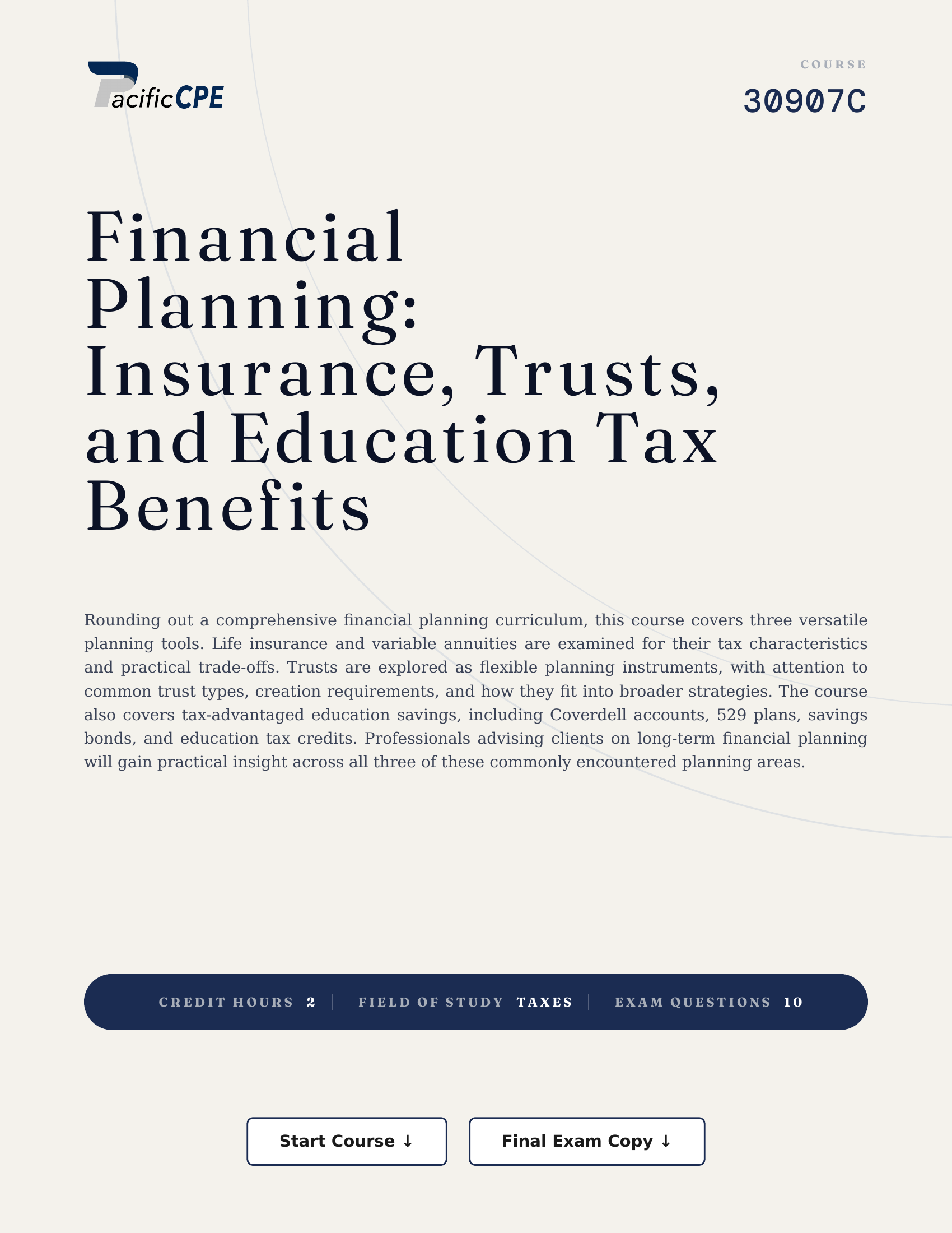 Financial Planning: Insurance, Trusts, and Education Tax Benefits