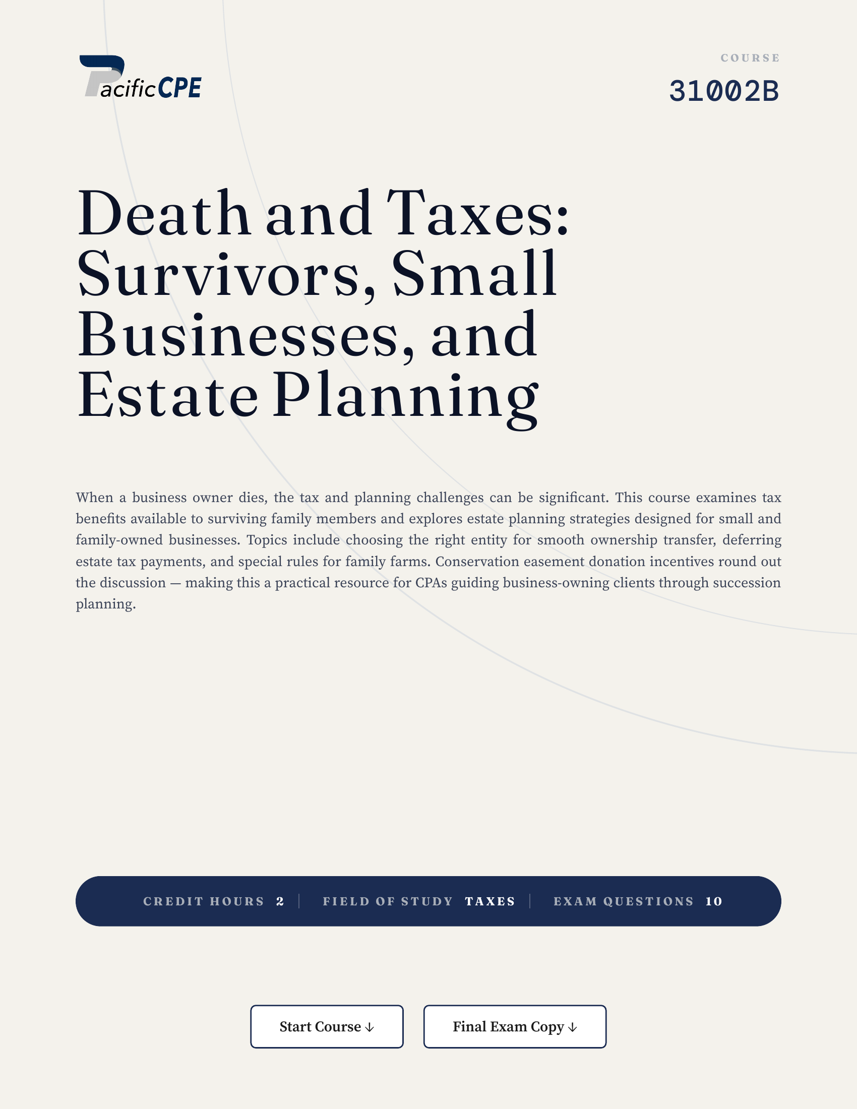 Death and Taxes: Survivors, Small Businesses, and Estate Planning