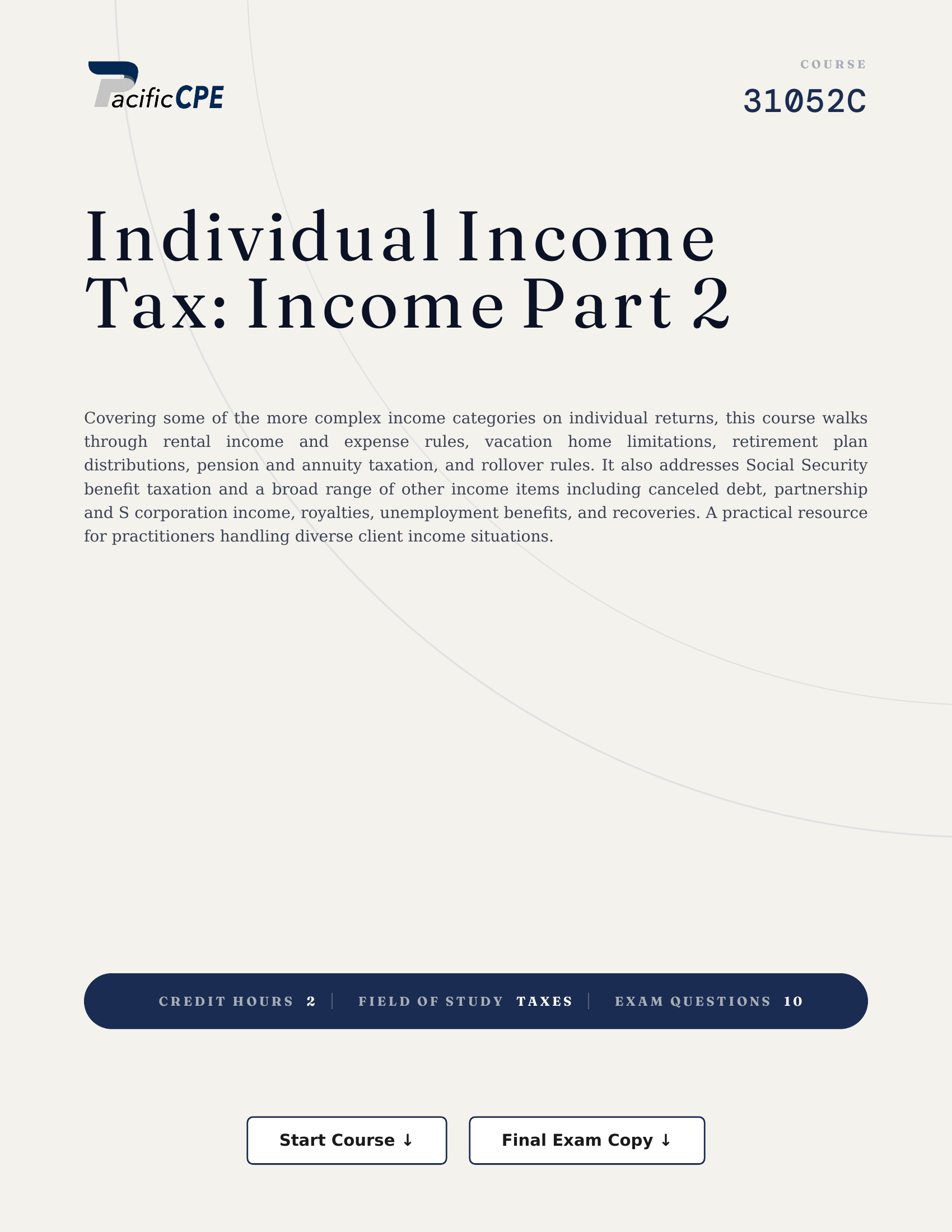Individual Income Tax: Income Part 2