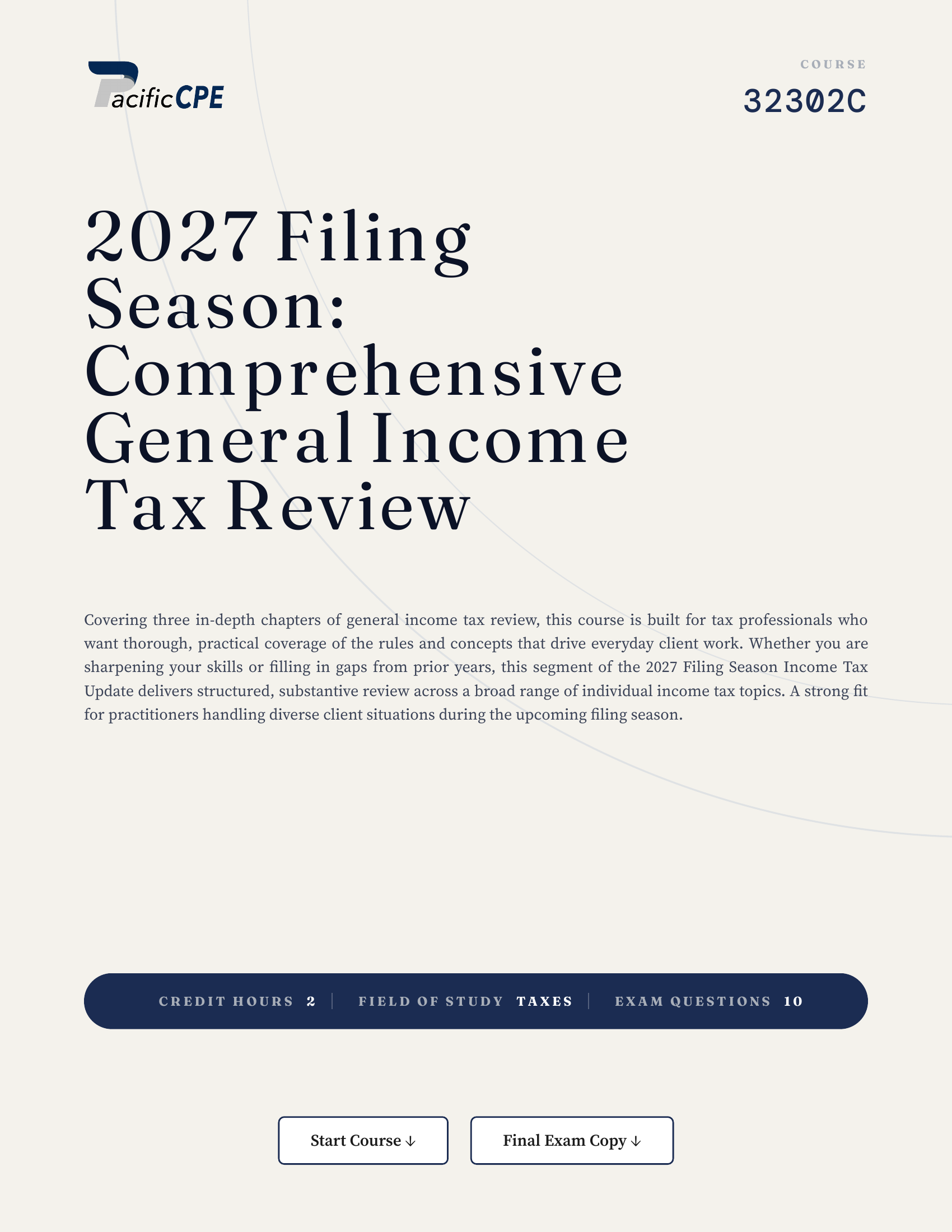 2027 Filing Season: Comprehensive General Income Tax Review