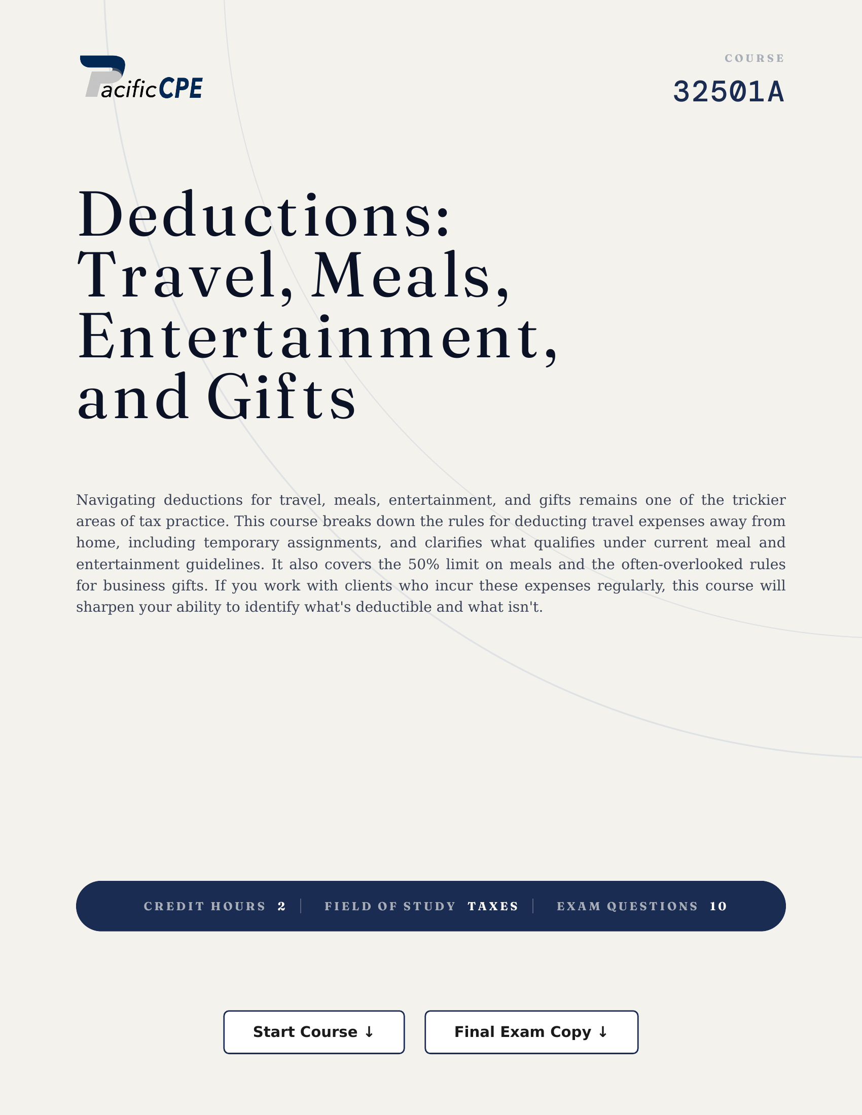 Deductions: Travel, Meals, Entertainment, and Gifts
