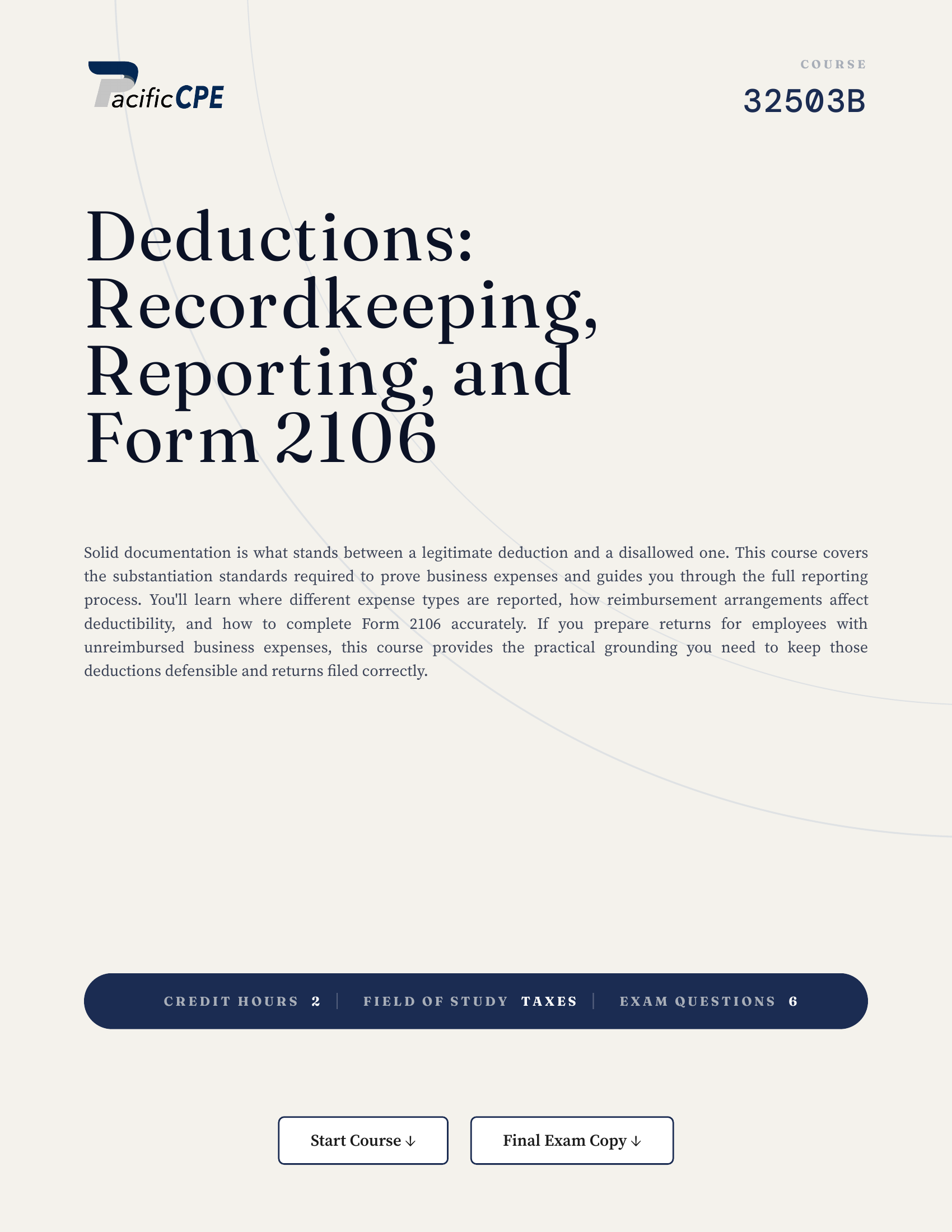 Deductions: Recordkeeping, Reporting, and Form 2106