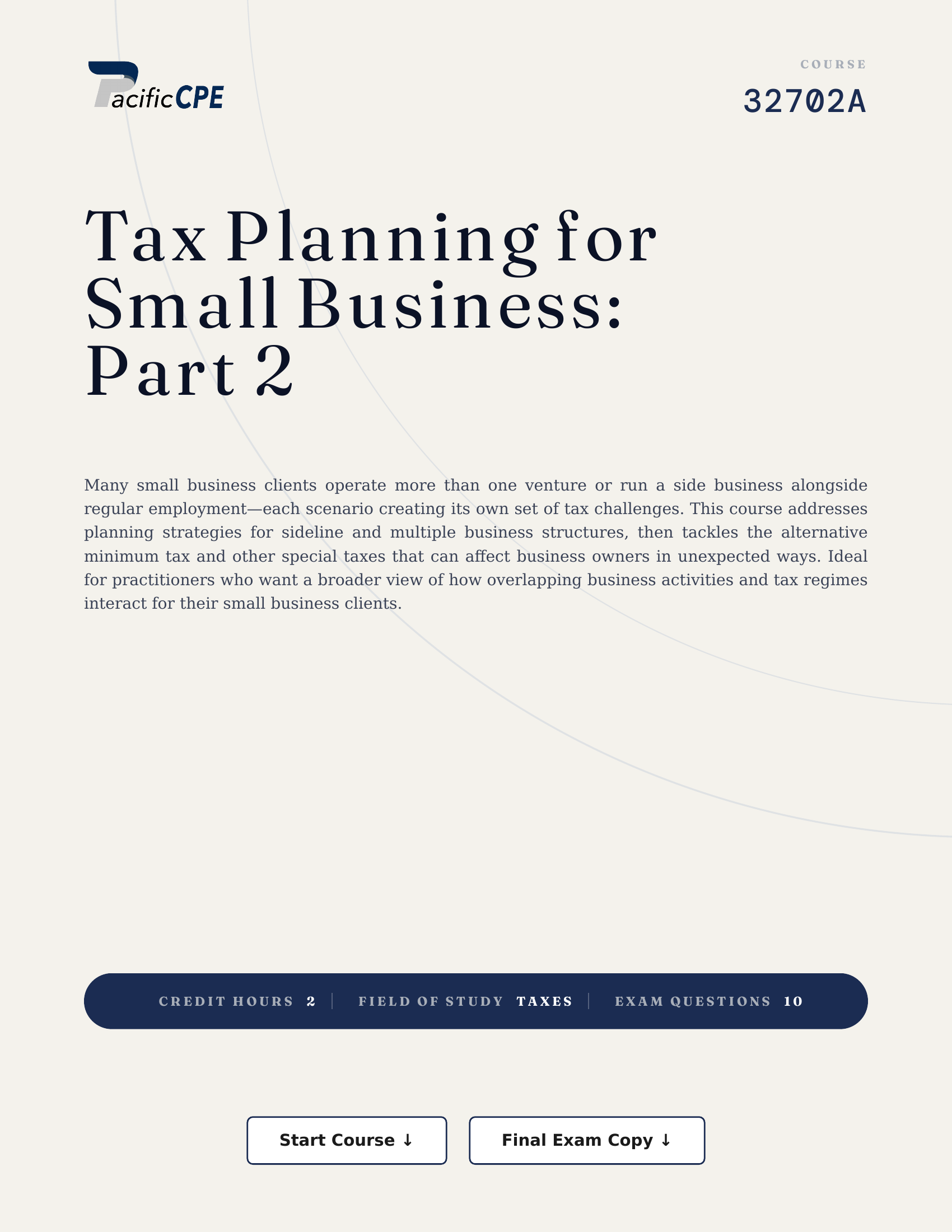 Tax Planning for Small Business: Part 2