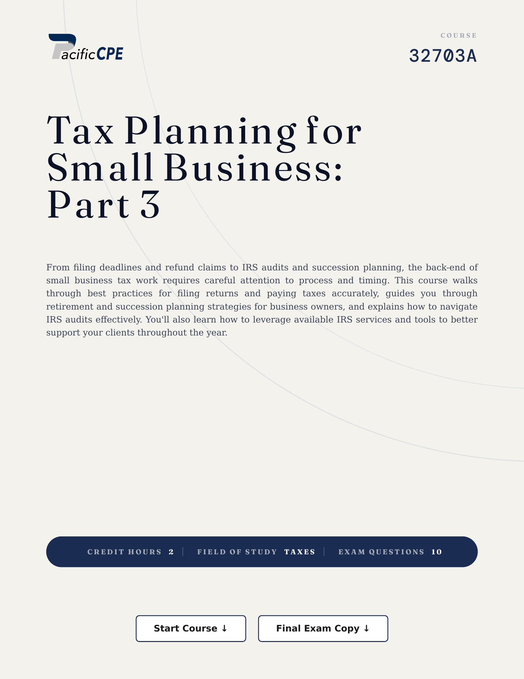Tax Planning for Small Business: Part 3
