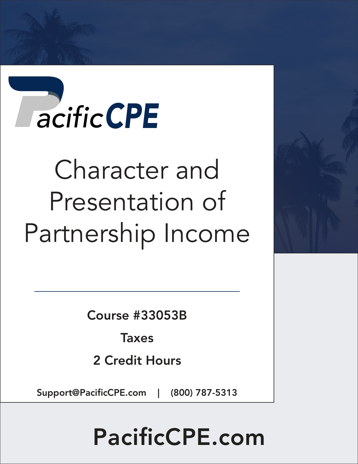 Character and Presentation of Partnership Income