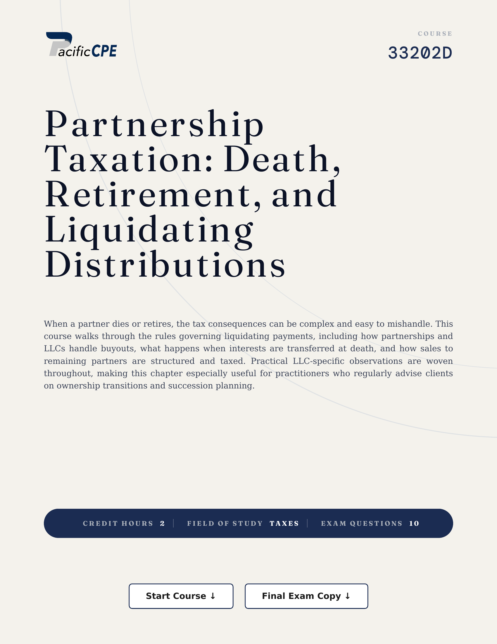 Partnership Taxation: Death, Retirement, and Liquidating Distributions