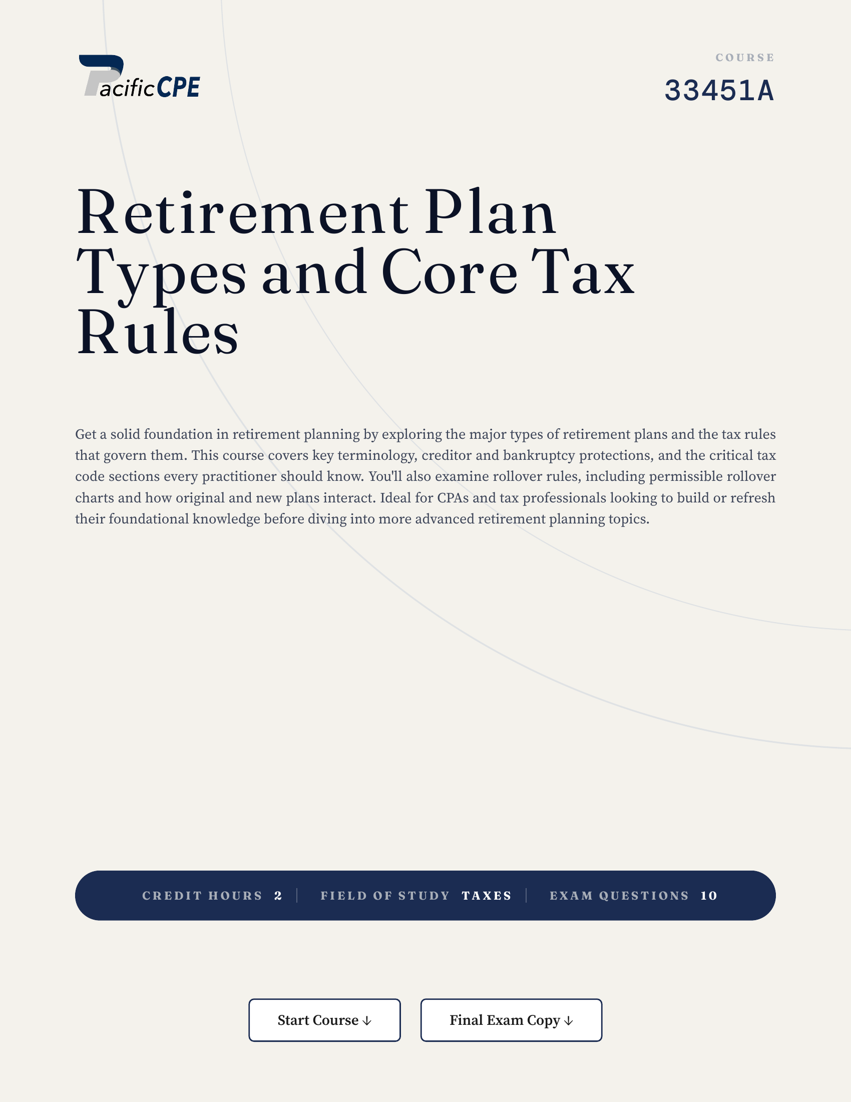 Retirement Plan Types and Core Tax Rules
