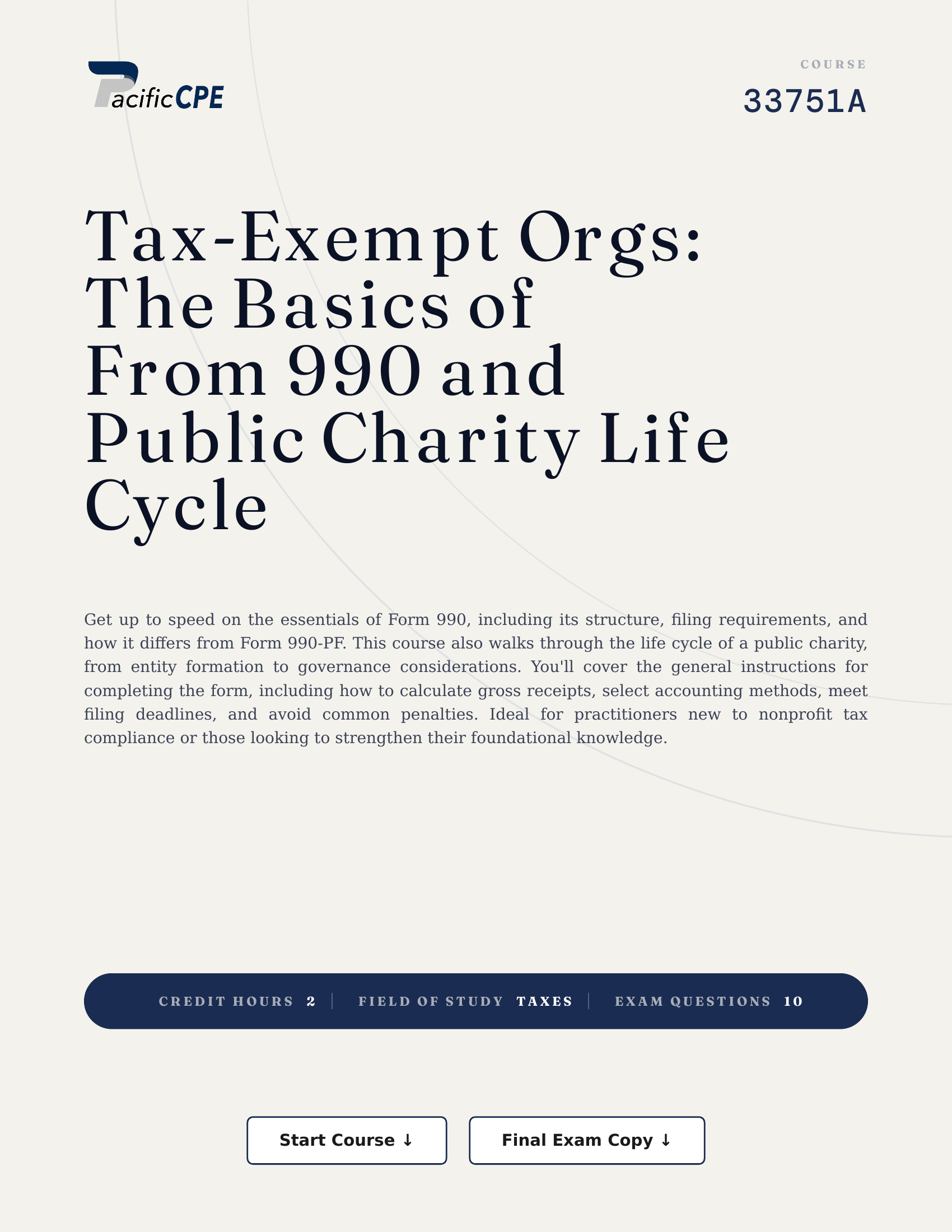 Tax-Exempt Orgs: The Basics of From 990 and Public Charity Life Cycle