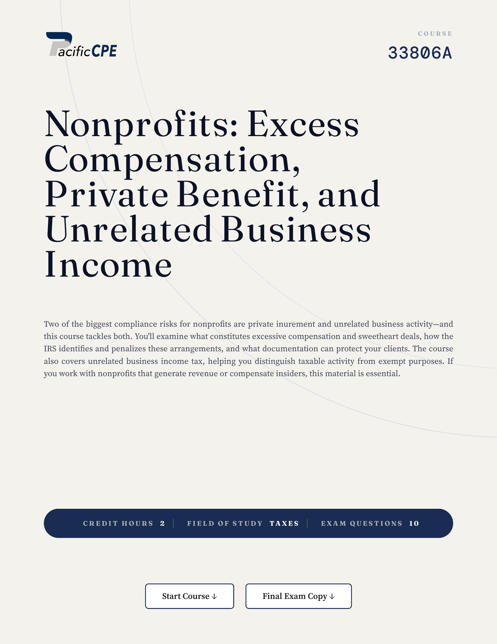 Nonprofits: Excess Compensation, Private Benefit, and Unrelated Business Income 