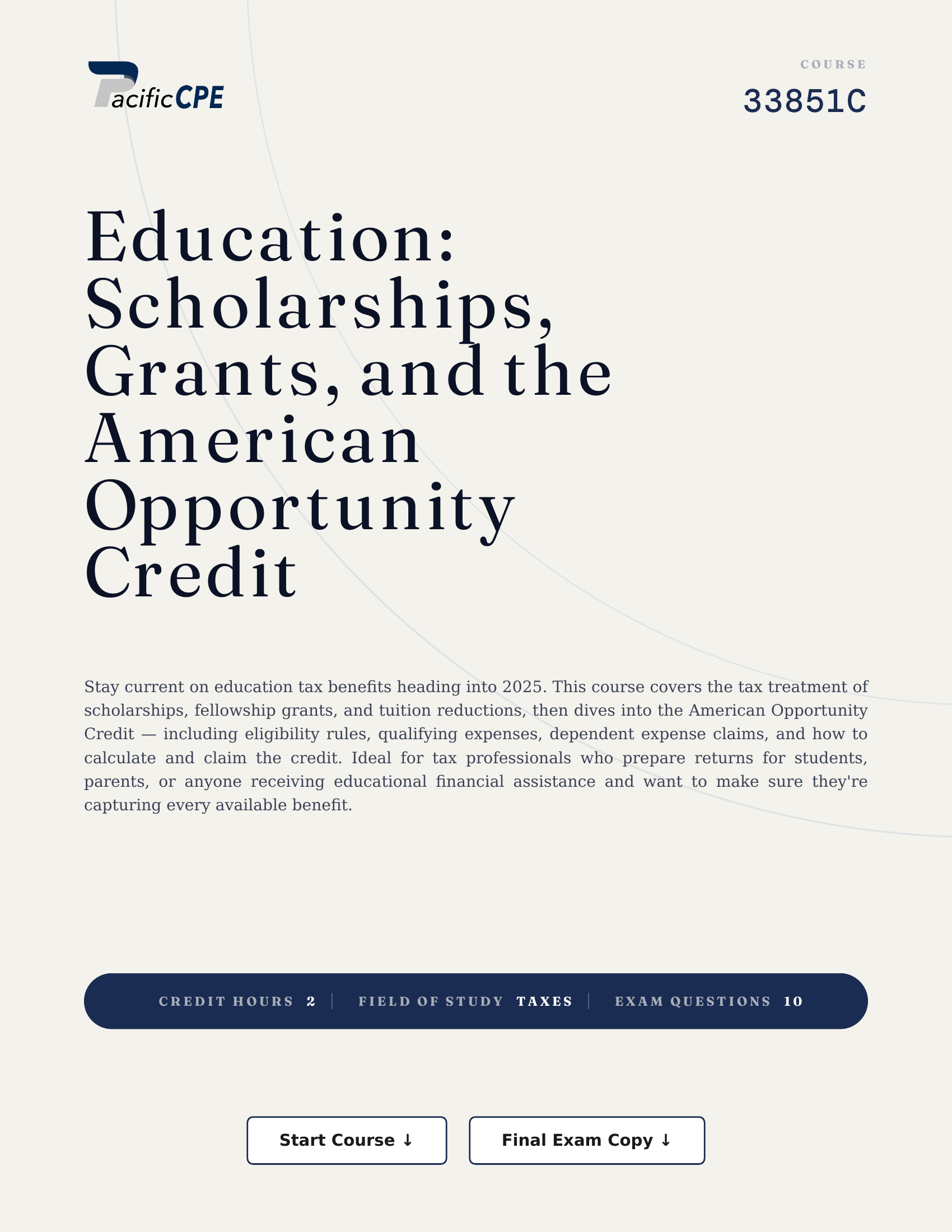 Education: Scholarships, Grants, and the American Opportunity Credit