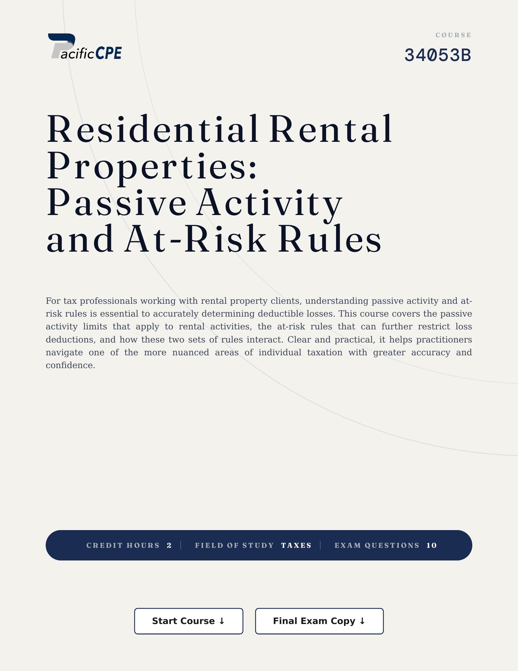 Residential Rental Properties: Passive Activity and At-Risk Rules