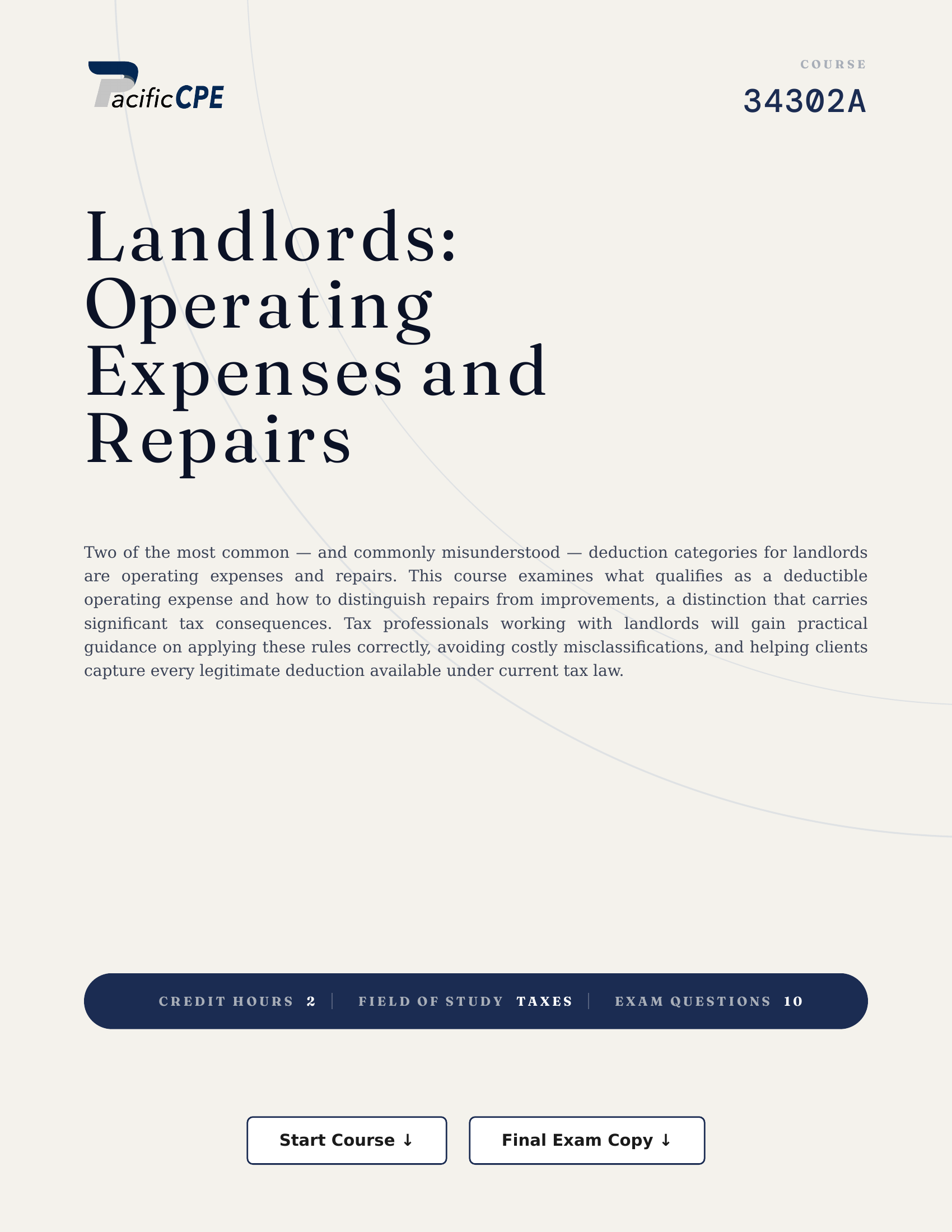 Landlords: Operating Expenses and Repairs