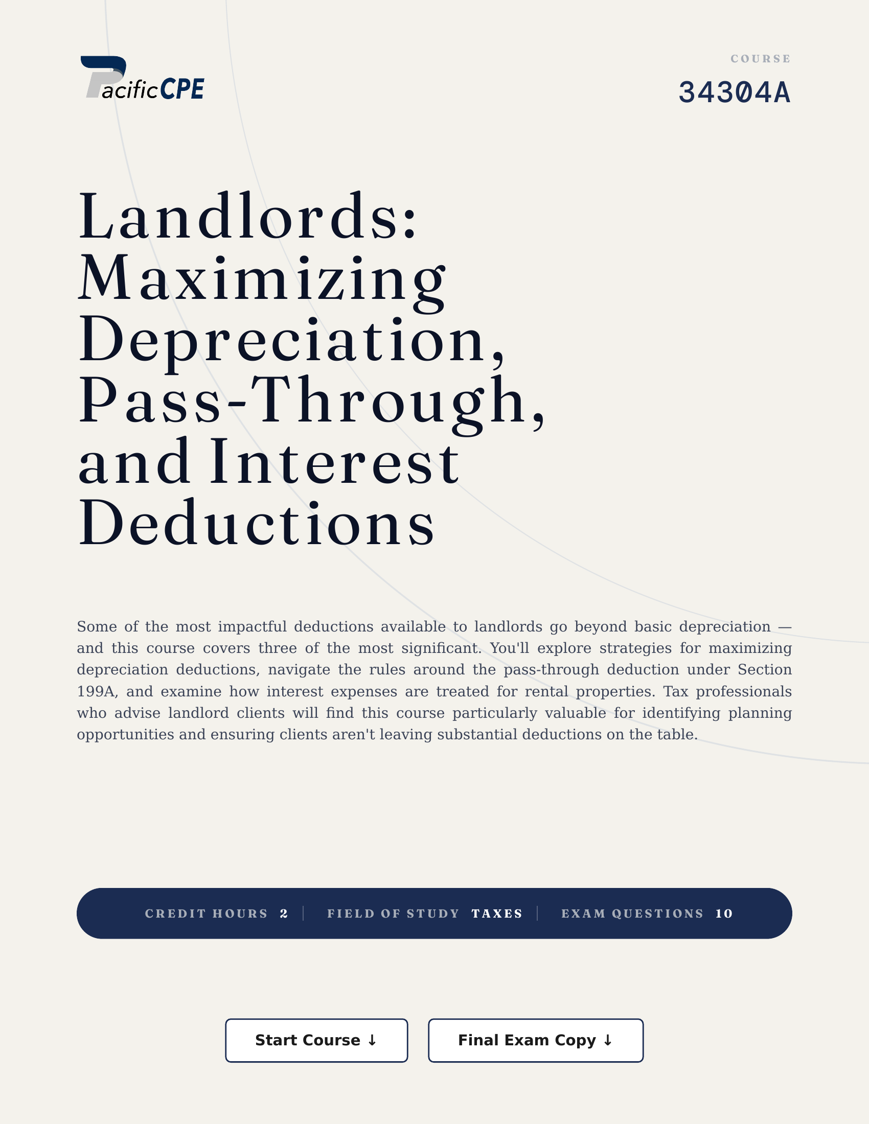 Landlords: Maximizing Depreciation, Pass-Through, and Interest Deductions