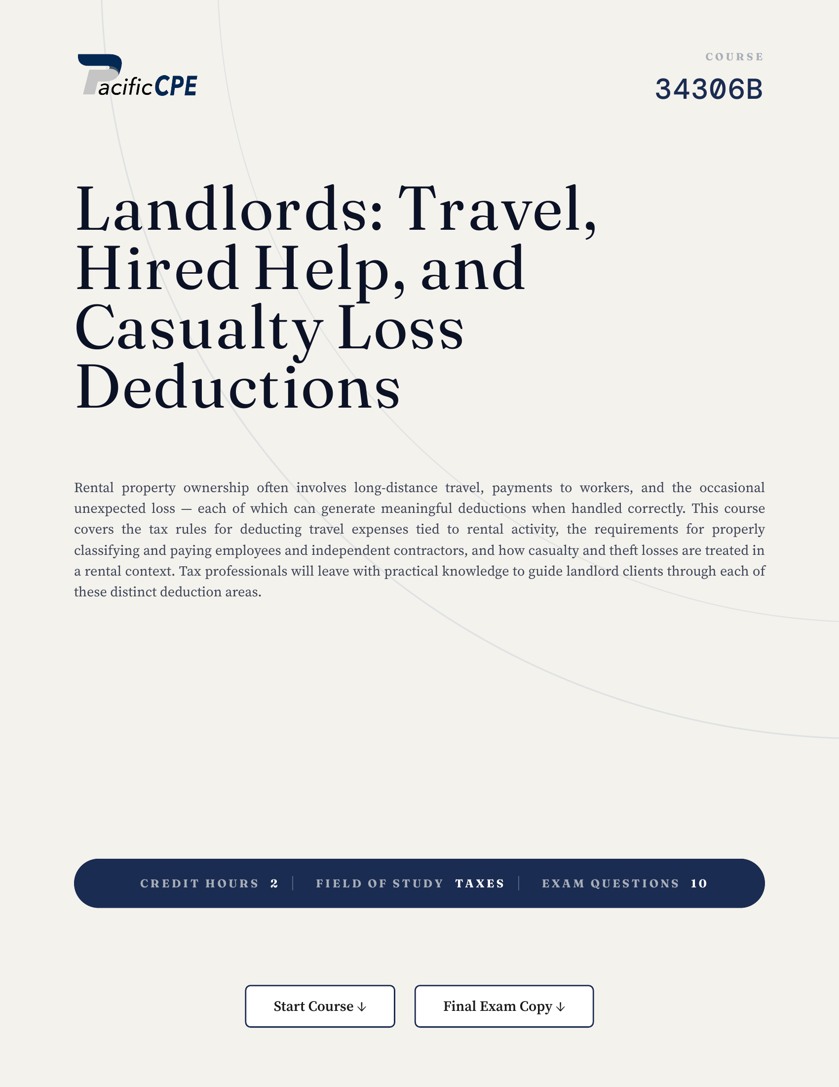 Landlords: Travel, Hired Help, and Casualty Loss Deductions