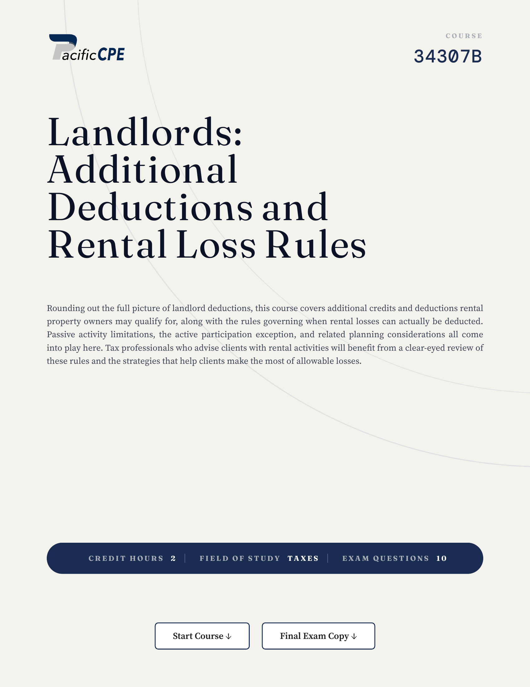 Landlords: Additional Deductions and Rental Loss Rules
